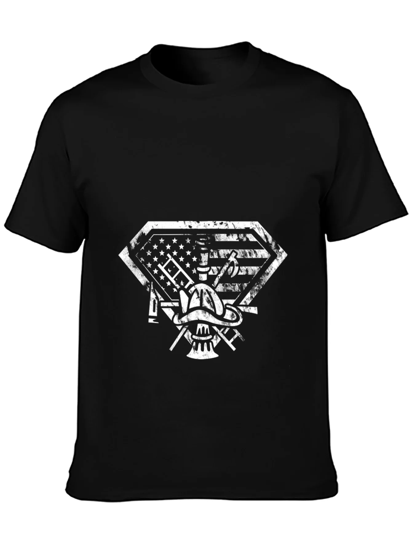 Firefighter Shield Graphic T-Shirt - Black