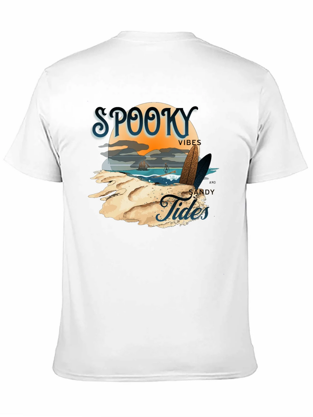 Spooky Vibes Sandy Tides Graphic T-Shirt