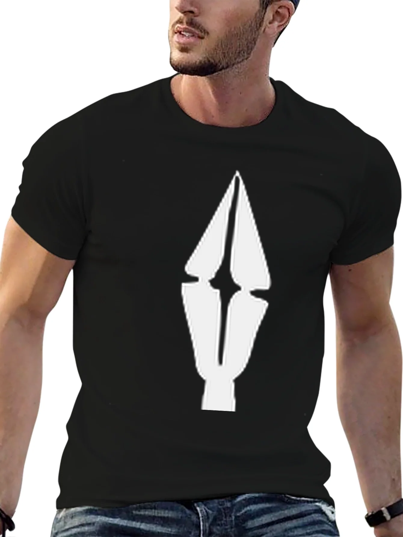 Abstract Arrow Graphic Tee - Black Cotton Comfort