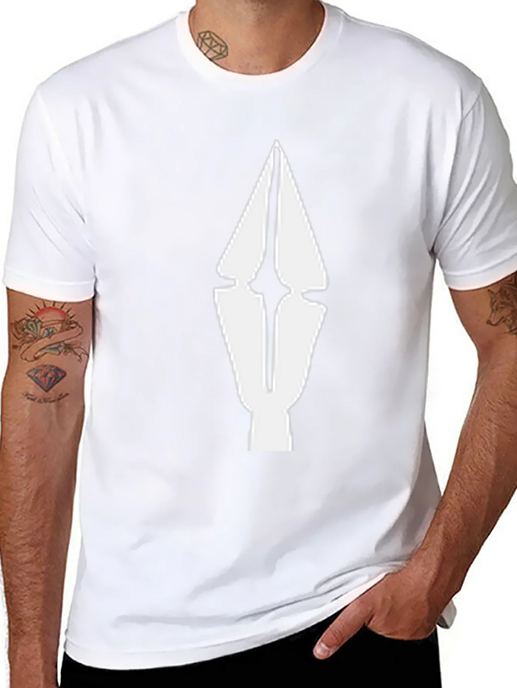 Abstract Arrow Graphic Tee - Black Cotton Comfort