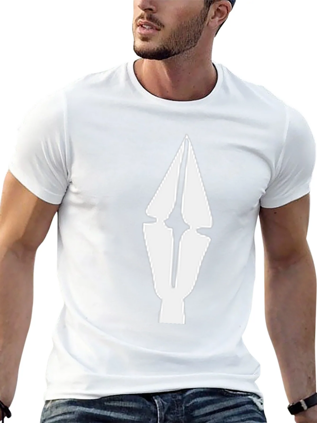 Abstract Arrow Graphic Tee - Black Cotton Comfort