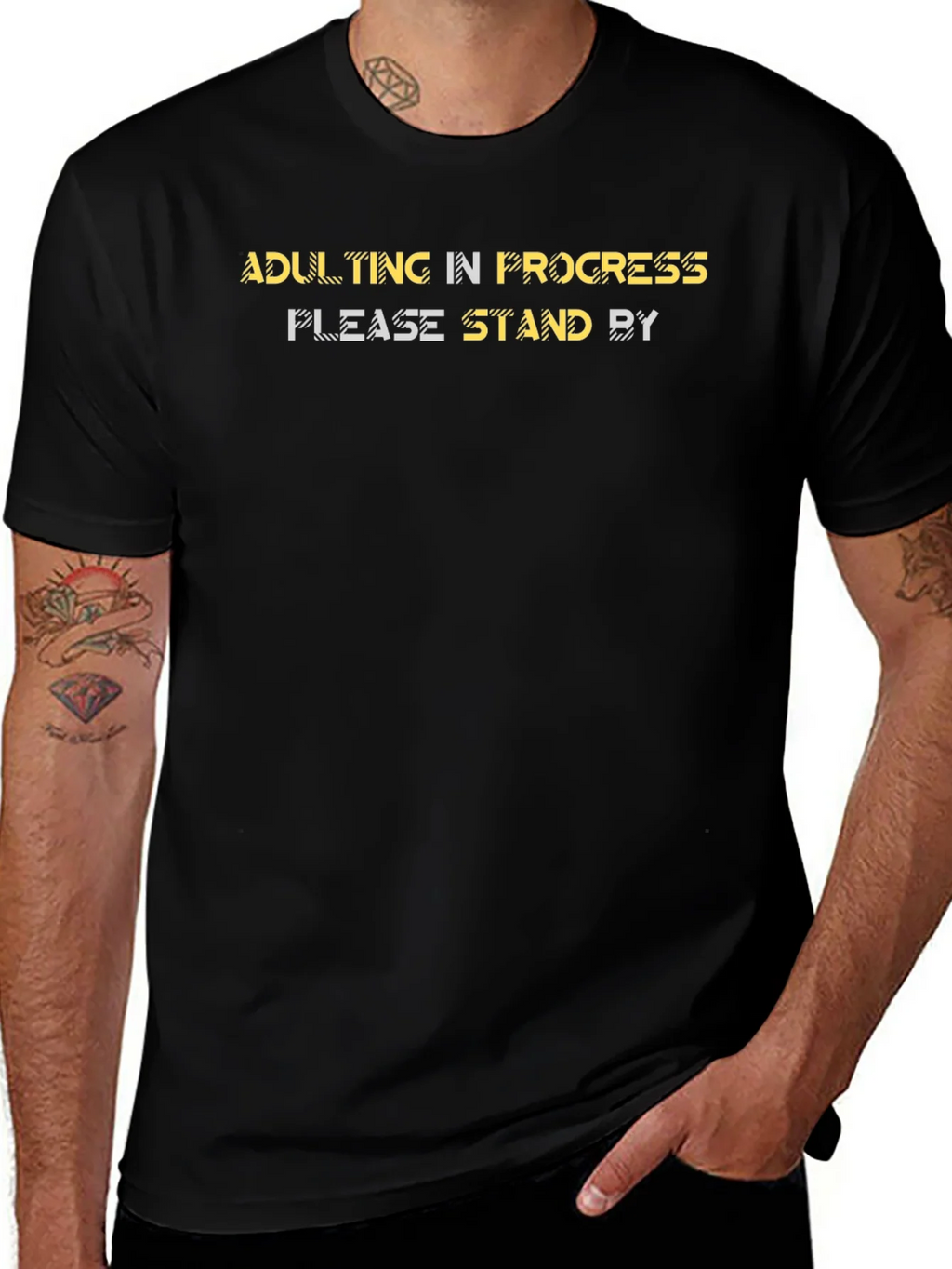 Adulting In Progress Black Graphic Tee