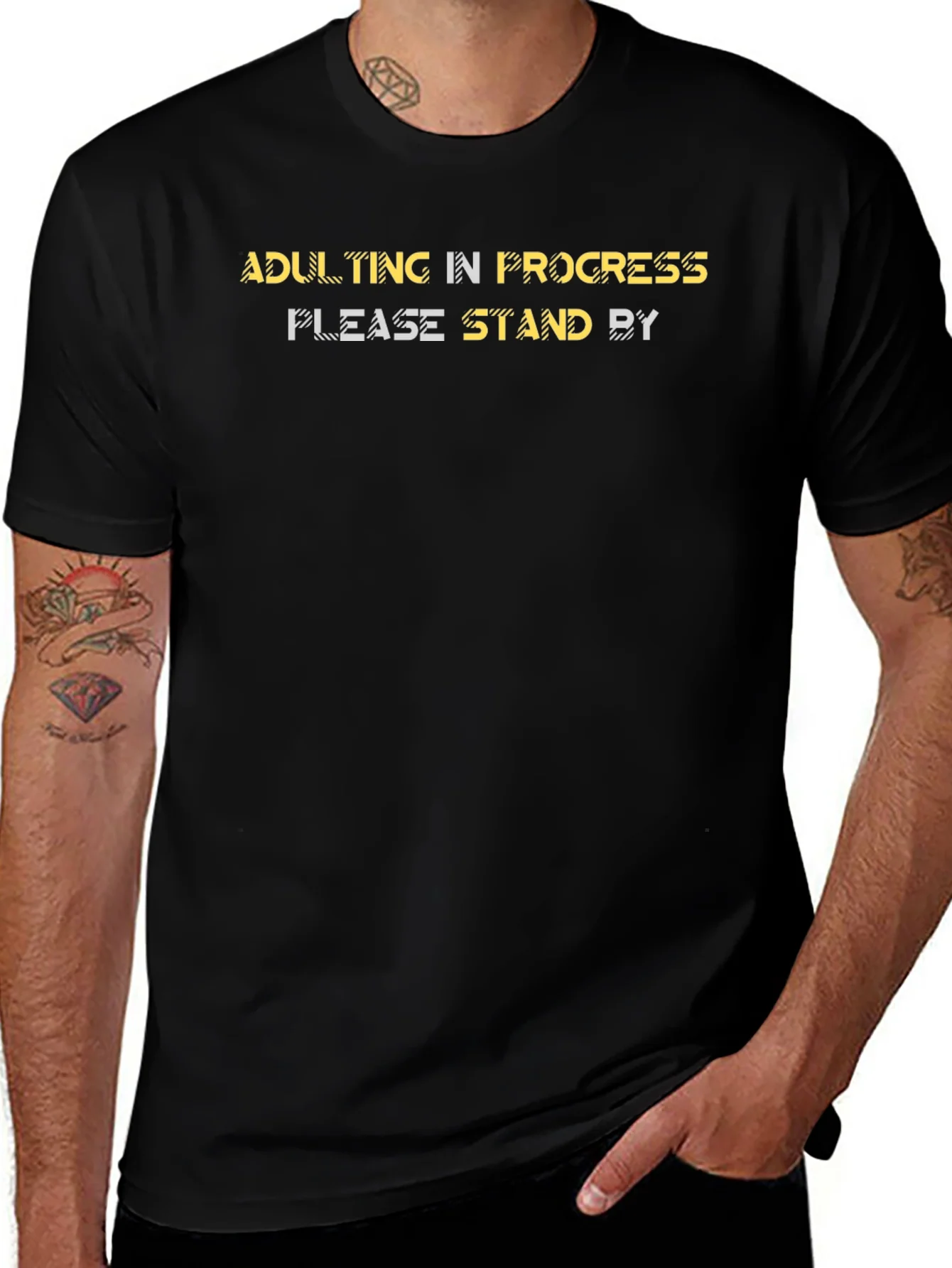 Adulting In Progress Black Graphic Tee