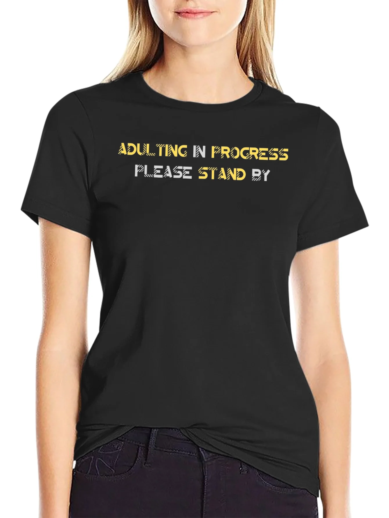 Adulting In Progress Black Graphic Tee