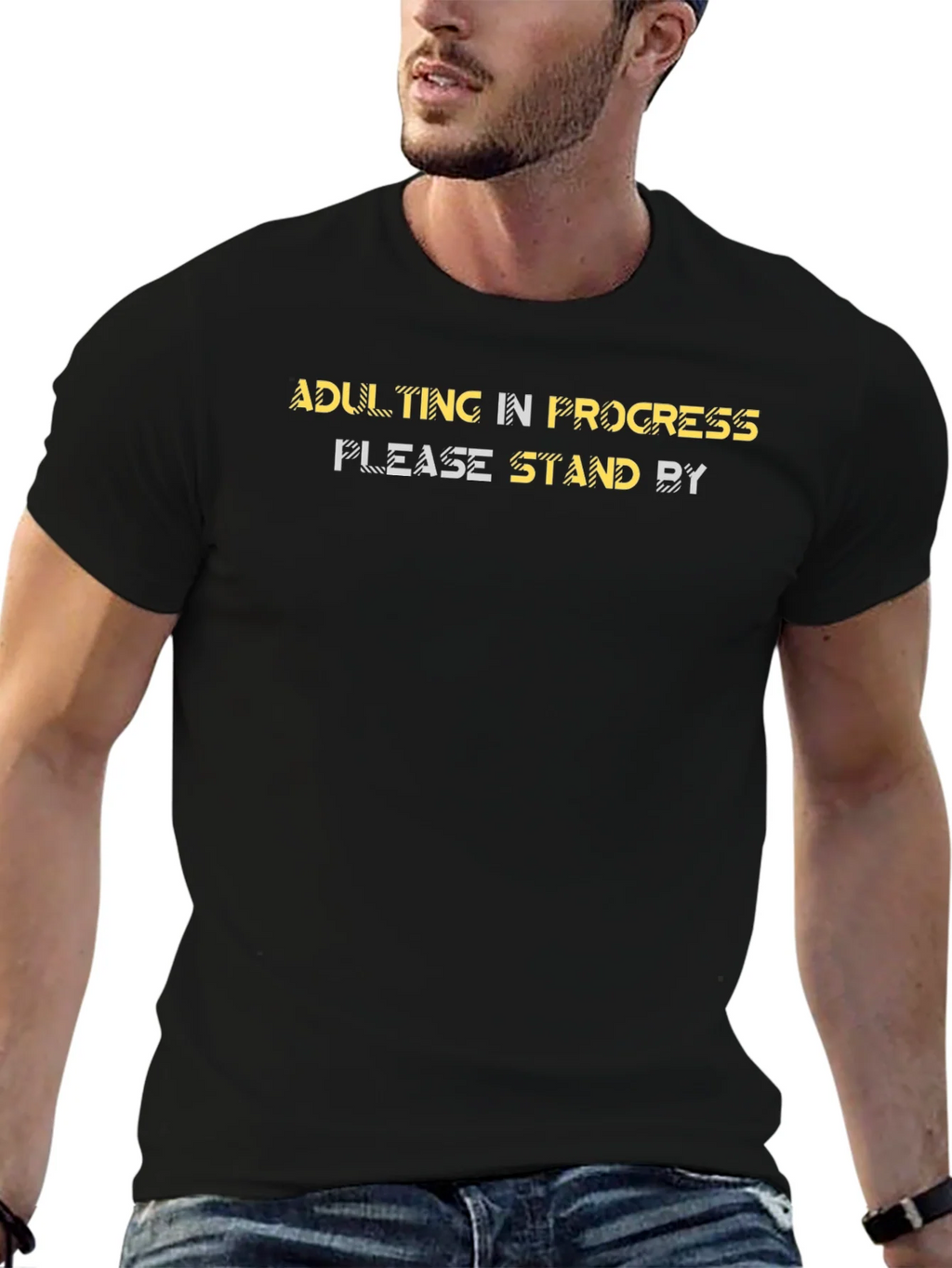 Adulting In Progress Black Graphic Tee