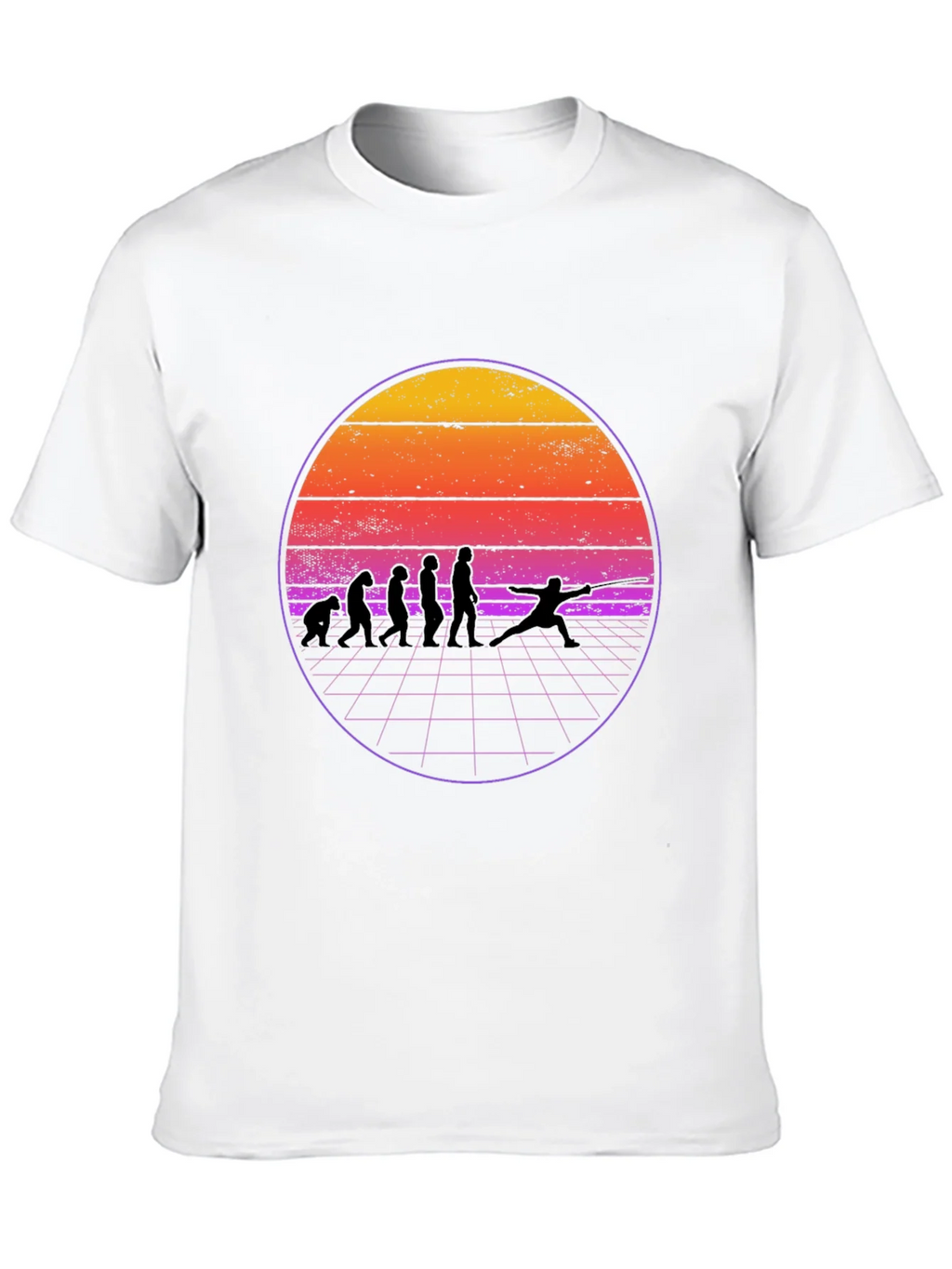 Fencing Evolution Retro Sunset T-Shirt