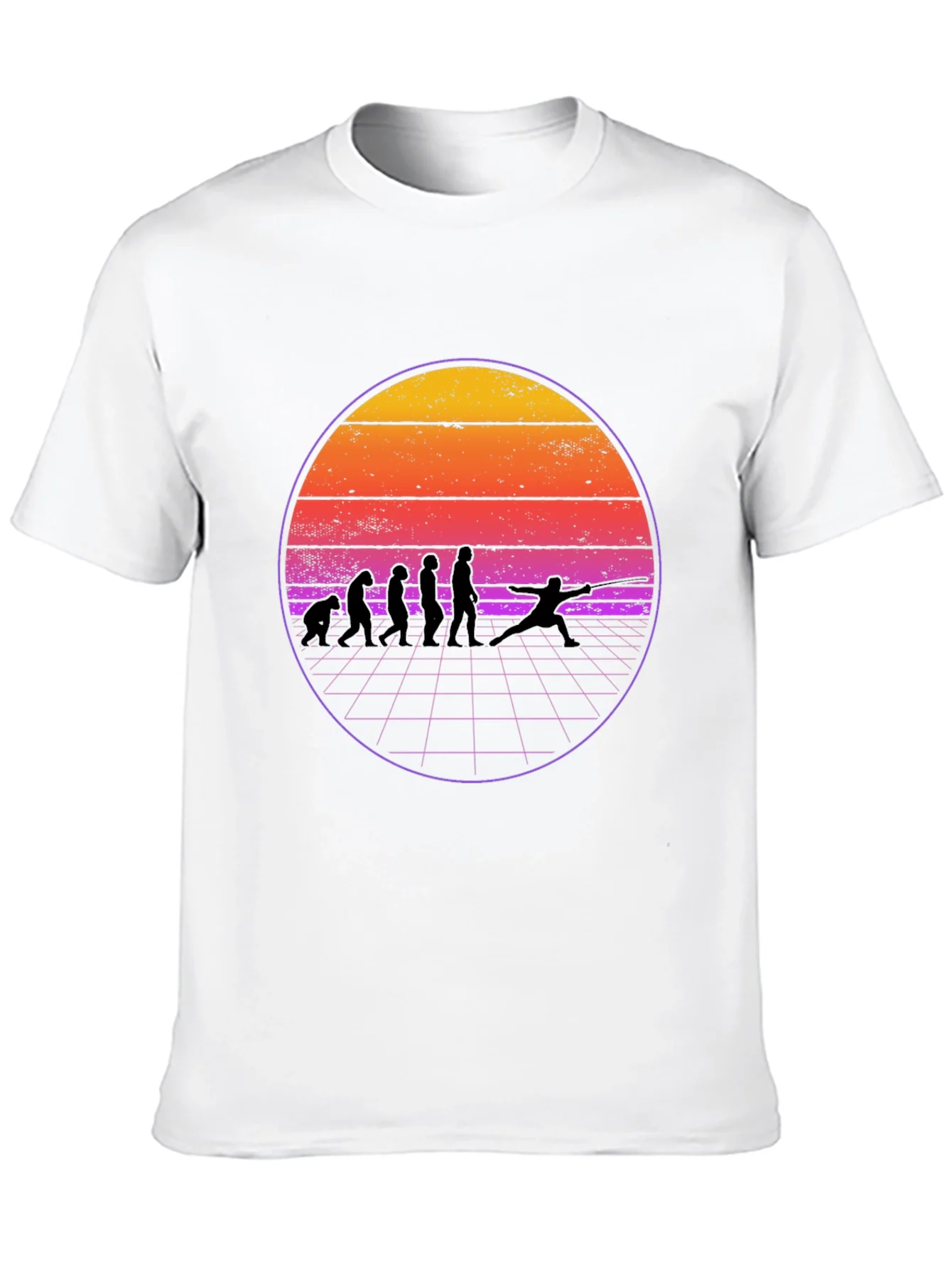 Fencing Evolution Retro Sunset T-Shirt