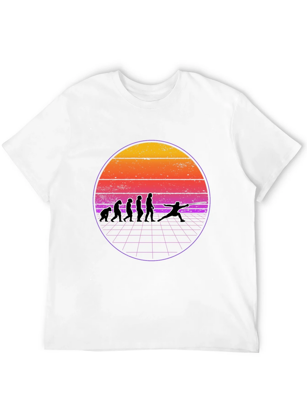 Fencing Evolution Retro Sunset T-Shirt