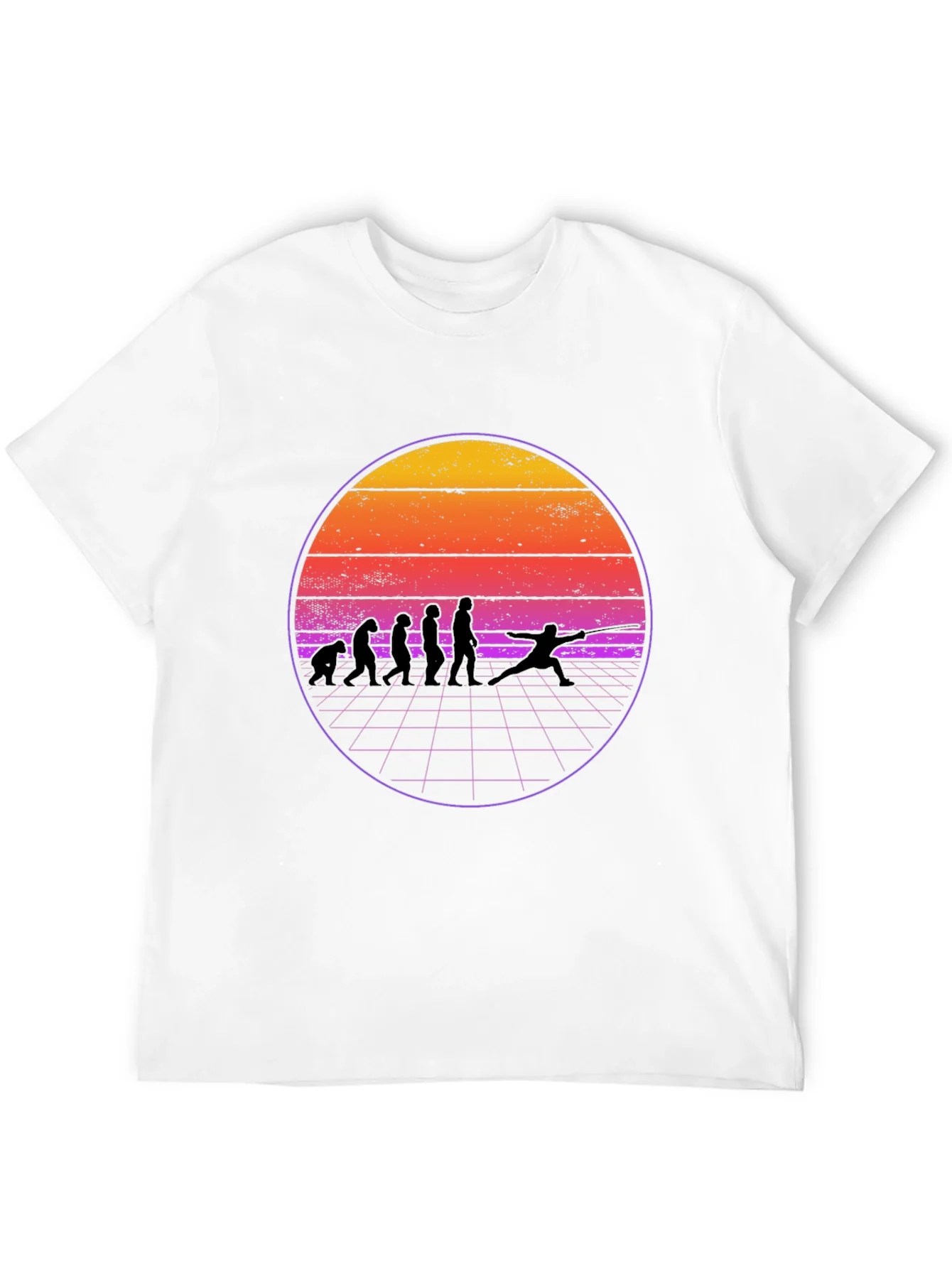 Fencing Evolution Retro Sunset T-Shirt