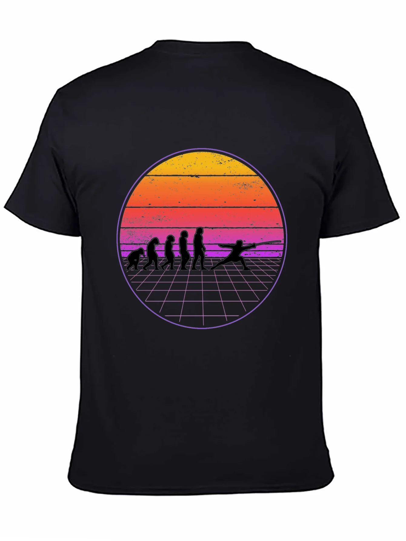 Fencing Evolution Retro Sunset T-Shirt