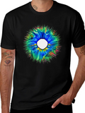 Abstract Burst Graphic Black T-Shirt