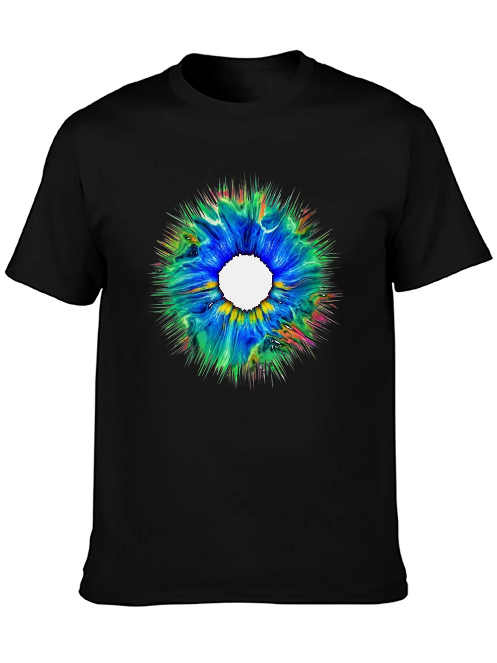 Abstract Burst Graphic Black T-Shirt
