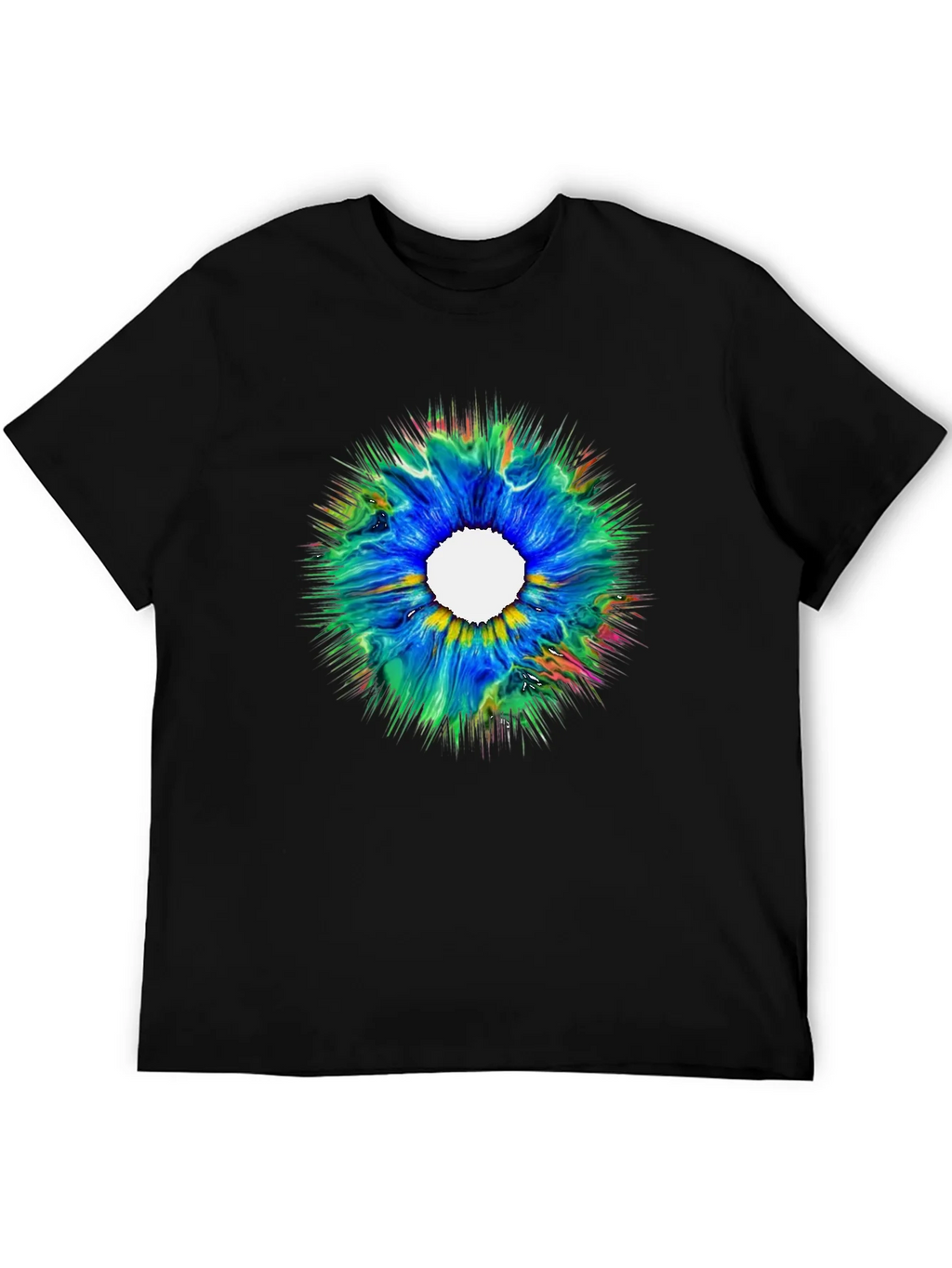 Abstract Burst Graphic Black T-Shirt