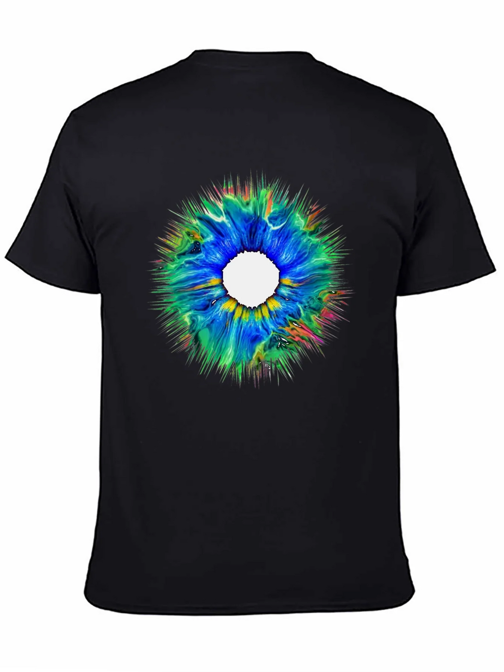 Abstract Burst Graphic Black T-Shirt