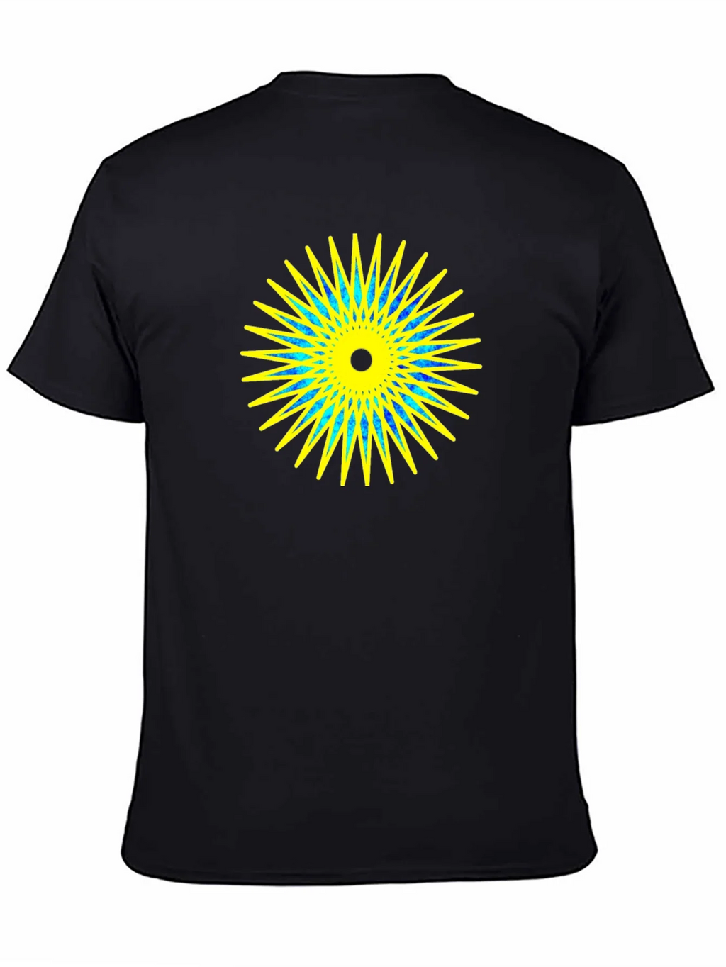 Geometric Starburst Graphic Black T-Shirt