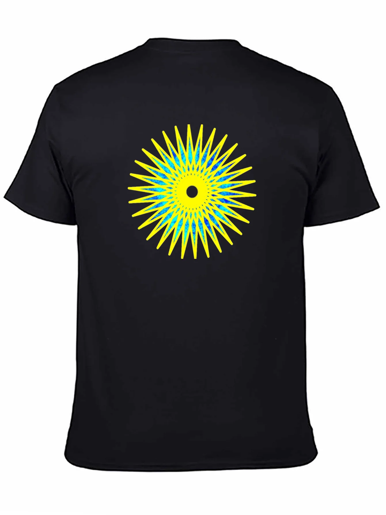 Geometric Starburst Graphic Black T-Shirt