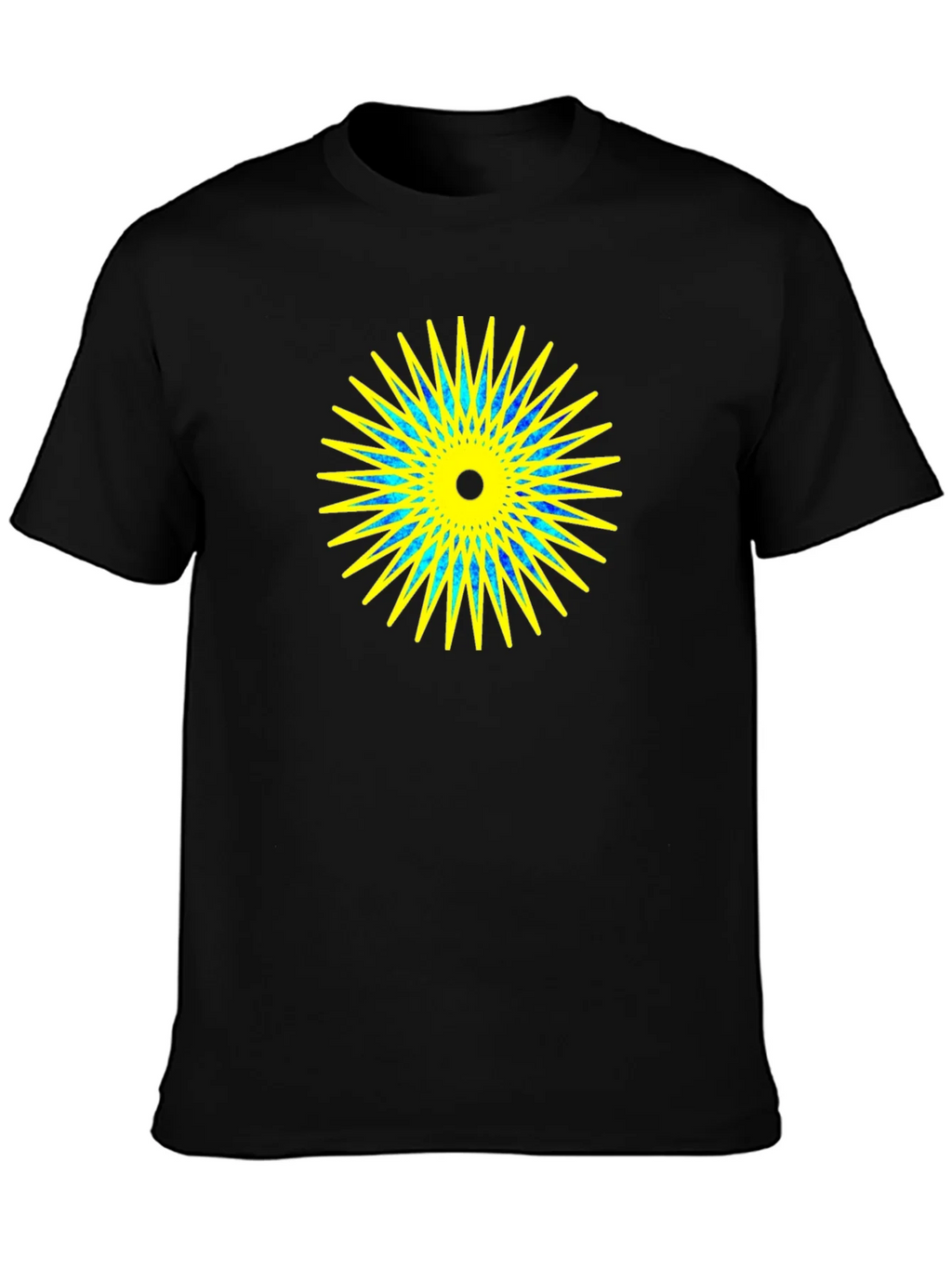 Geometric Starburst Graphic Black T-Shirt