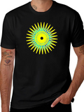 Geometric Starburst Graphic Black T-Shirt