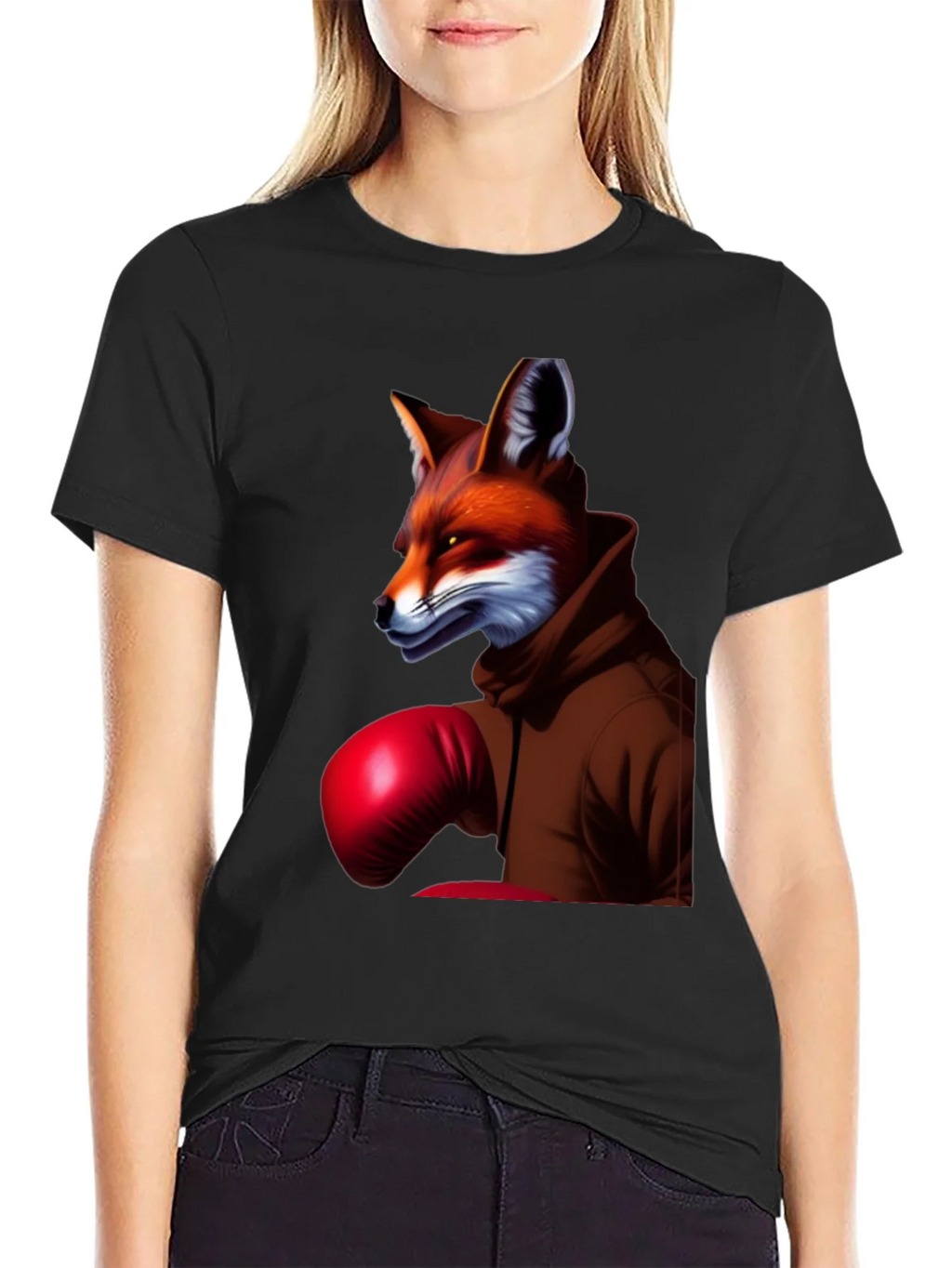 Fox Boxer Graphic Tee - Unique Animal Design T-Shirt