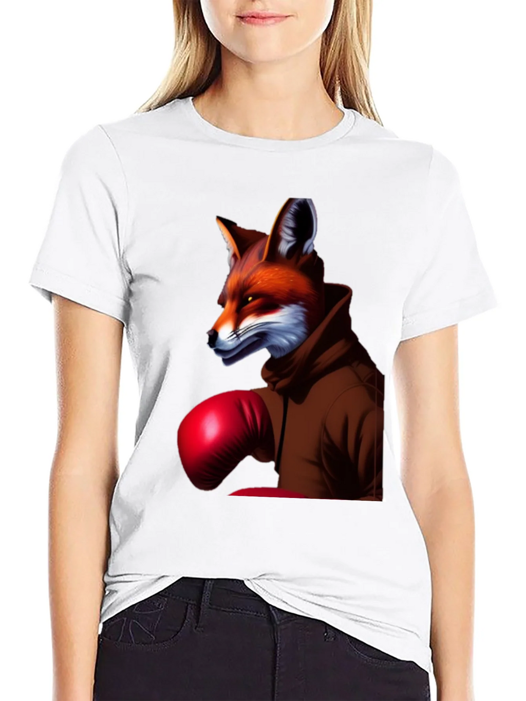 Fox Boxer Graphic Tee - Unique Animal Design T-Shirt