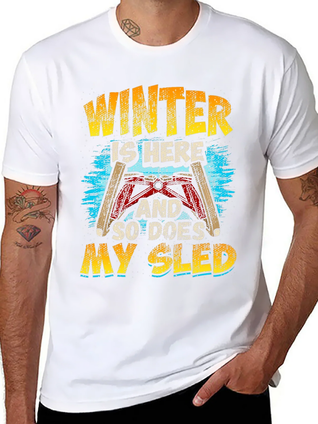 Winter Sled T-Shirt: Here and Ready to Ride