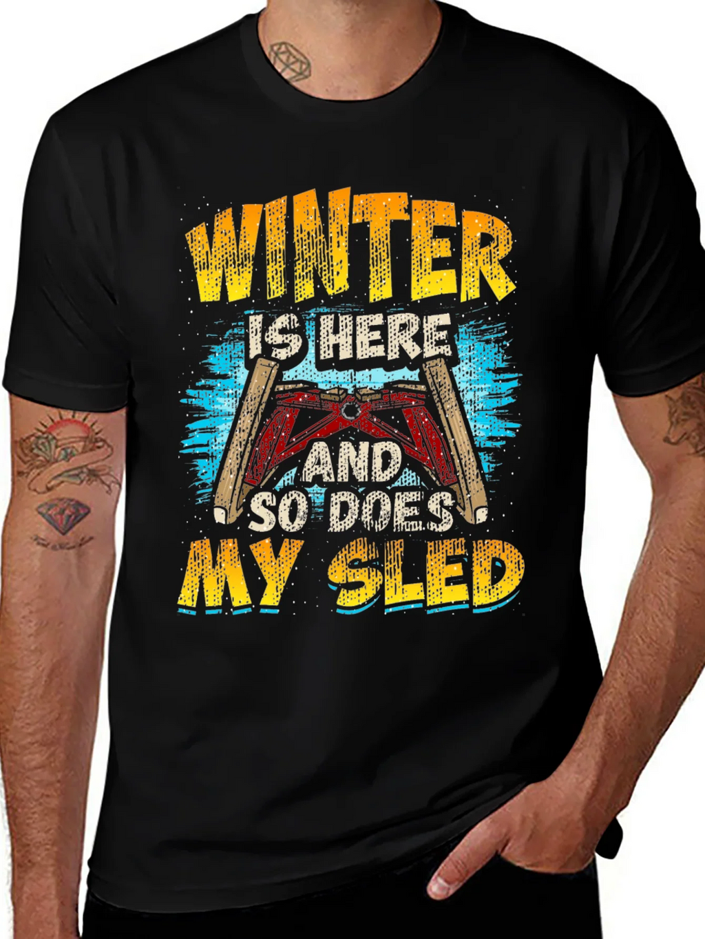 Winter Sled T-Shirt: Here and Ready to Ride