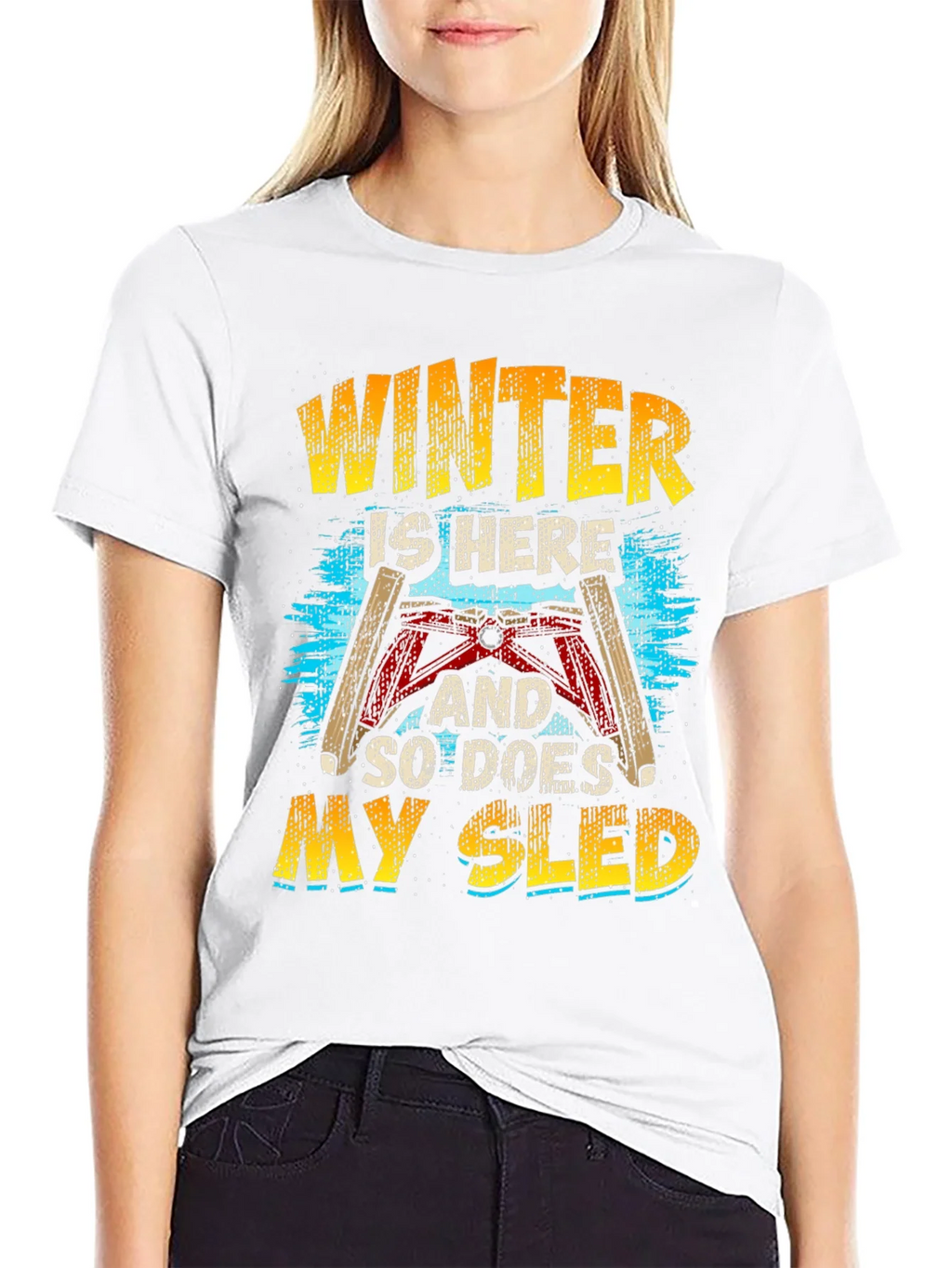 Winter Sled T-Shirt: Here and Ready to Ride
