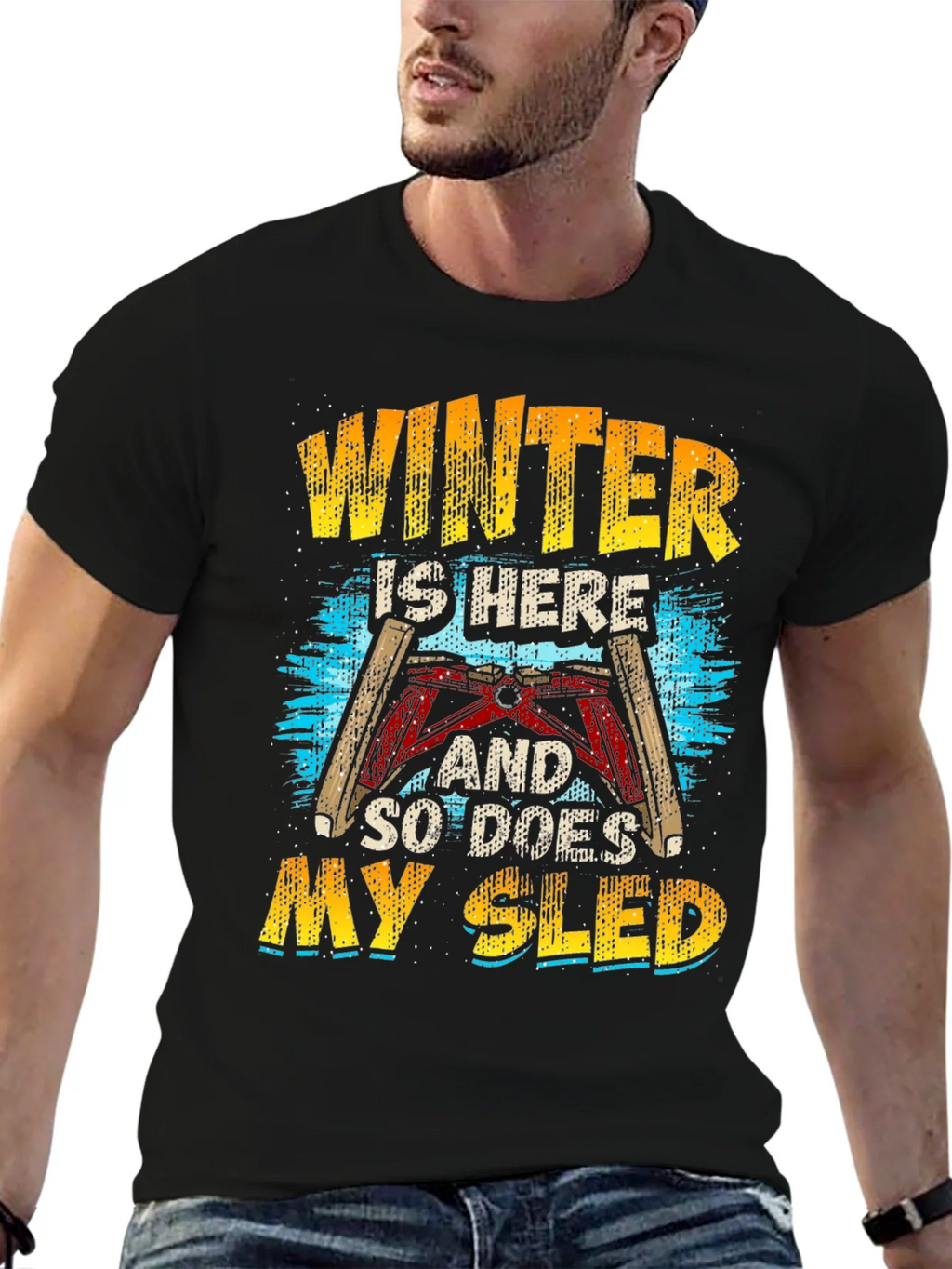 Winter Sled T-Shirt: Here and Ready to Ride