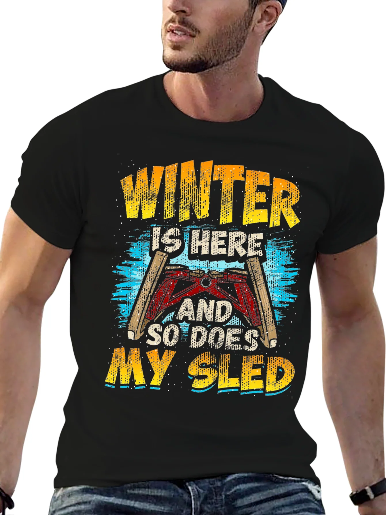 Winter Sled T-Shirt: Here and Ready to Ride