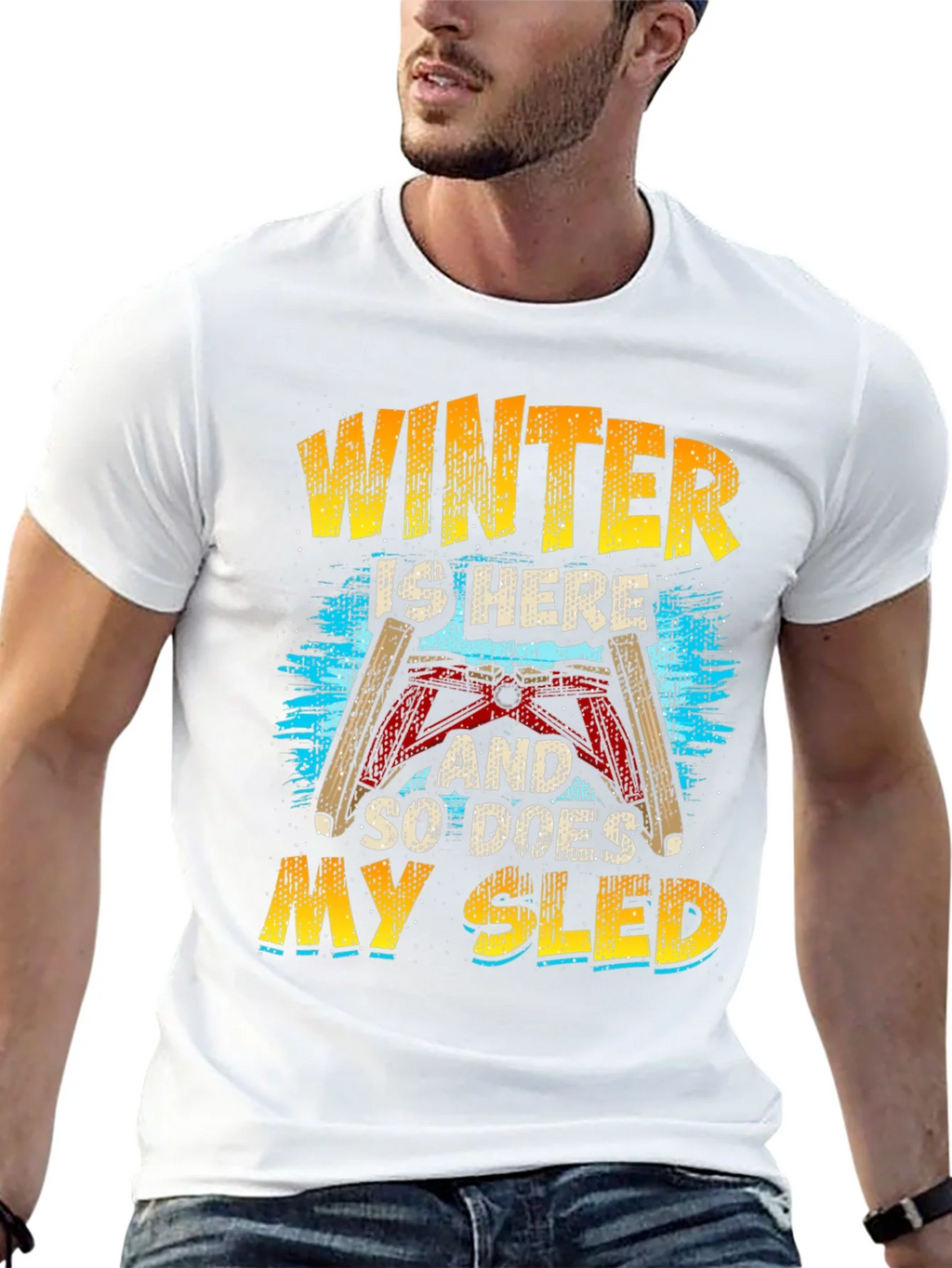 Winter Sled T-Shirt: Here and Ready to Ride