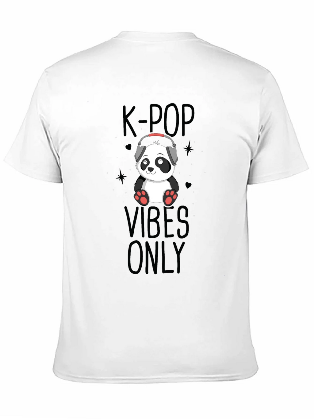 K-Pop Vibes Only Panda Black T-Shirt