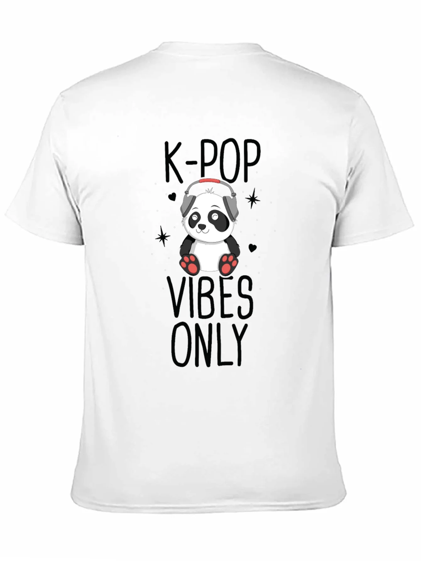 K-Pop Vibes Only Panda Black T-Shirt