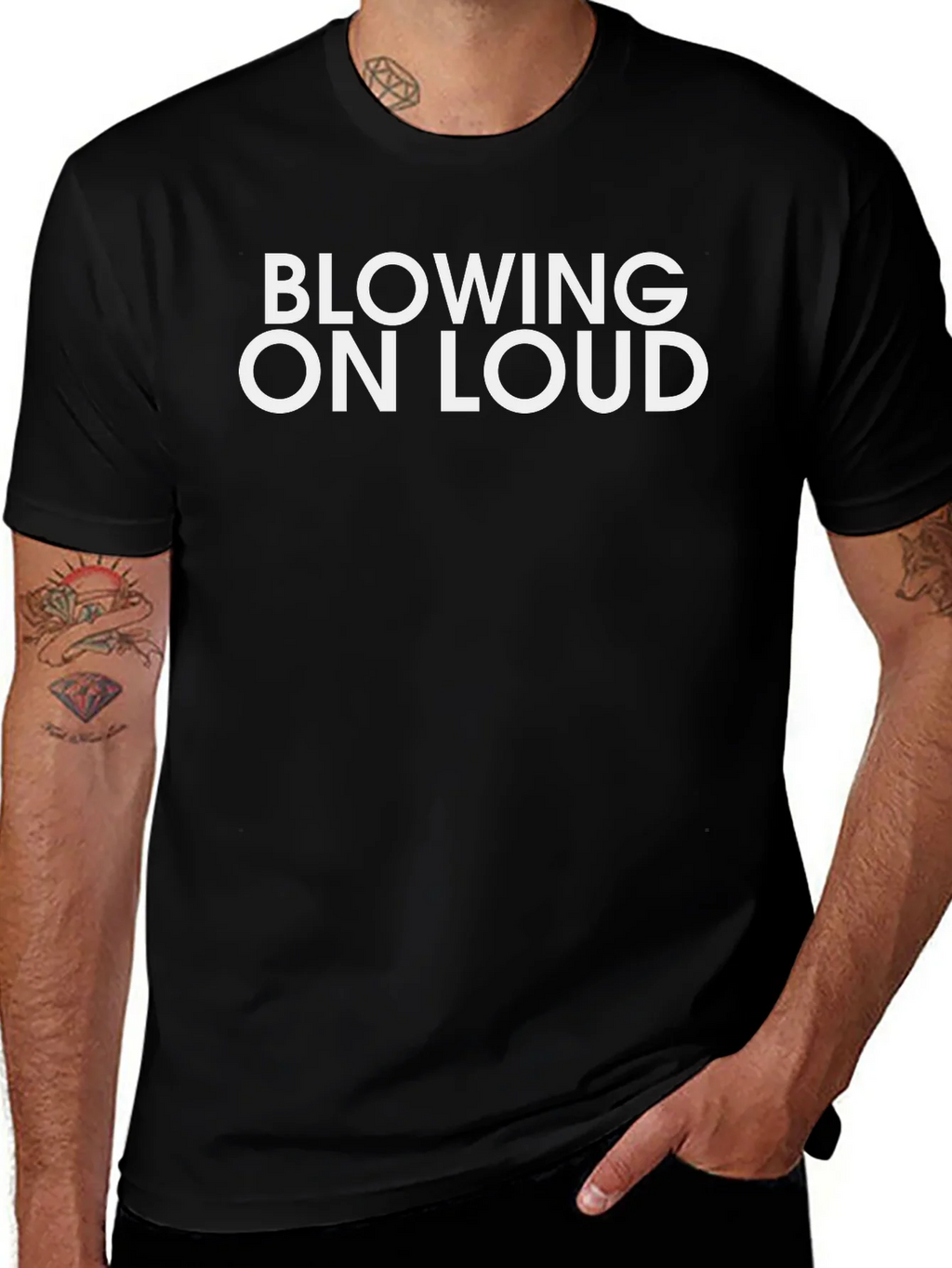 Blowing on Loud Graphic T-Shirt - Black
