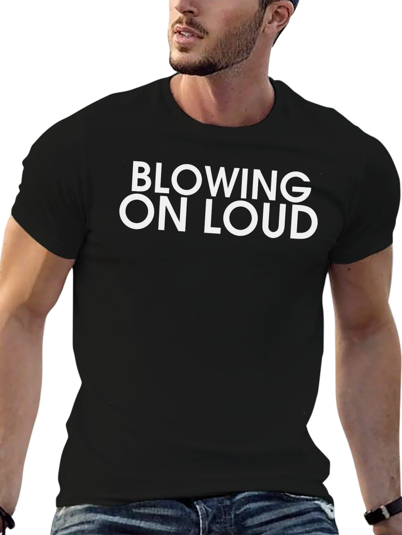 Blowing on Loud Graphic T-Shirt - Black
