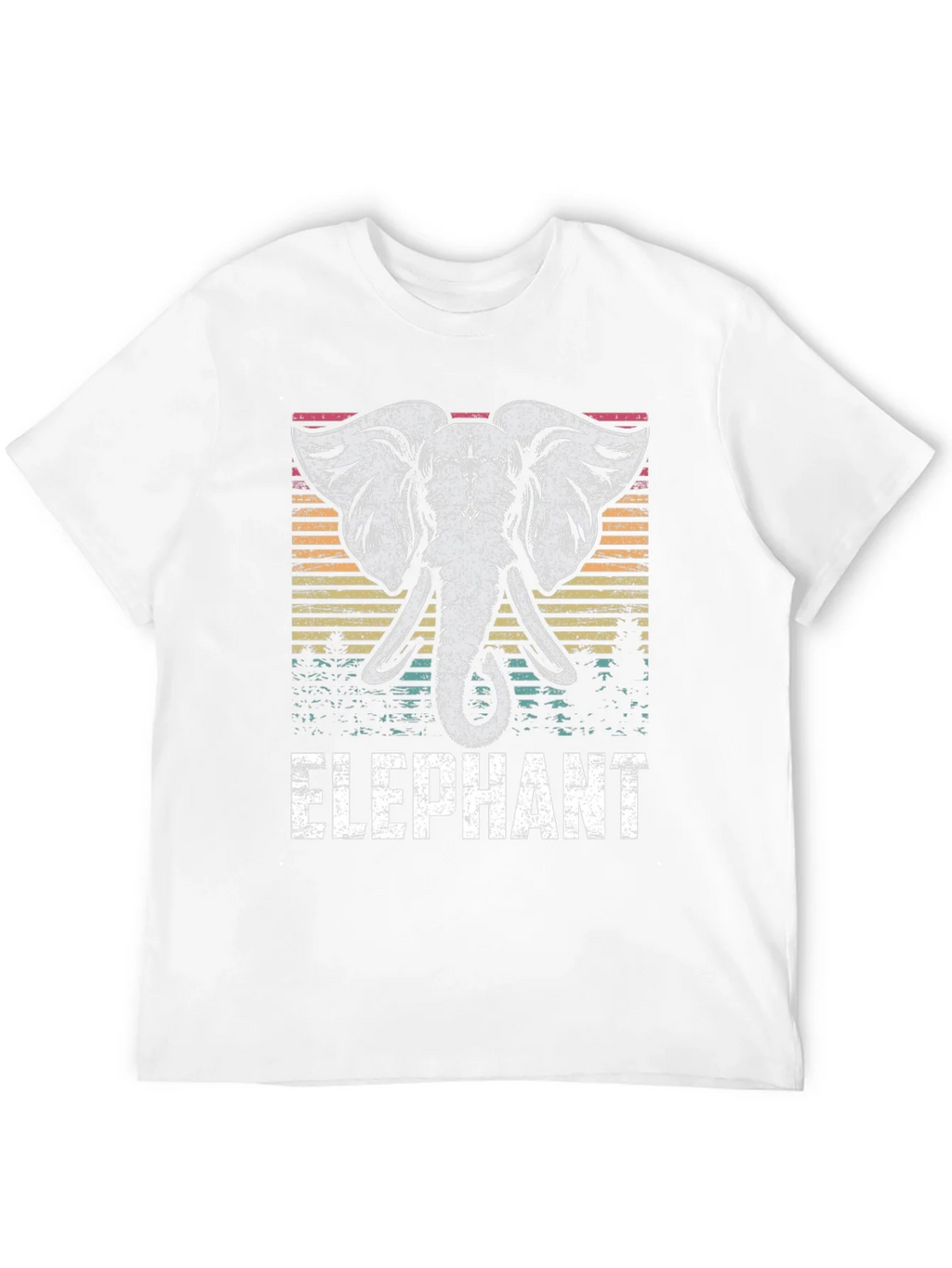 Elephant Graphic Tee - Retro Style Black T-Shirt