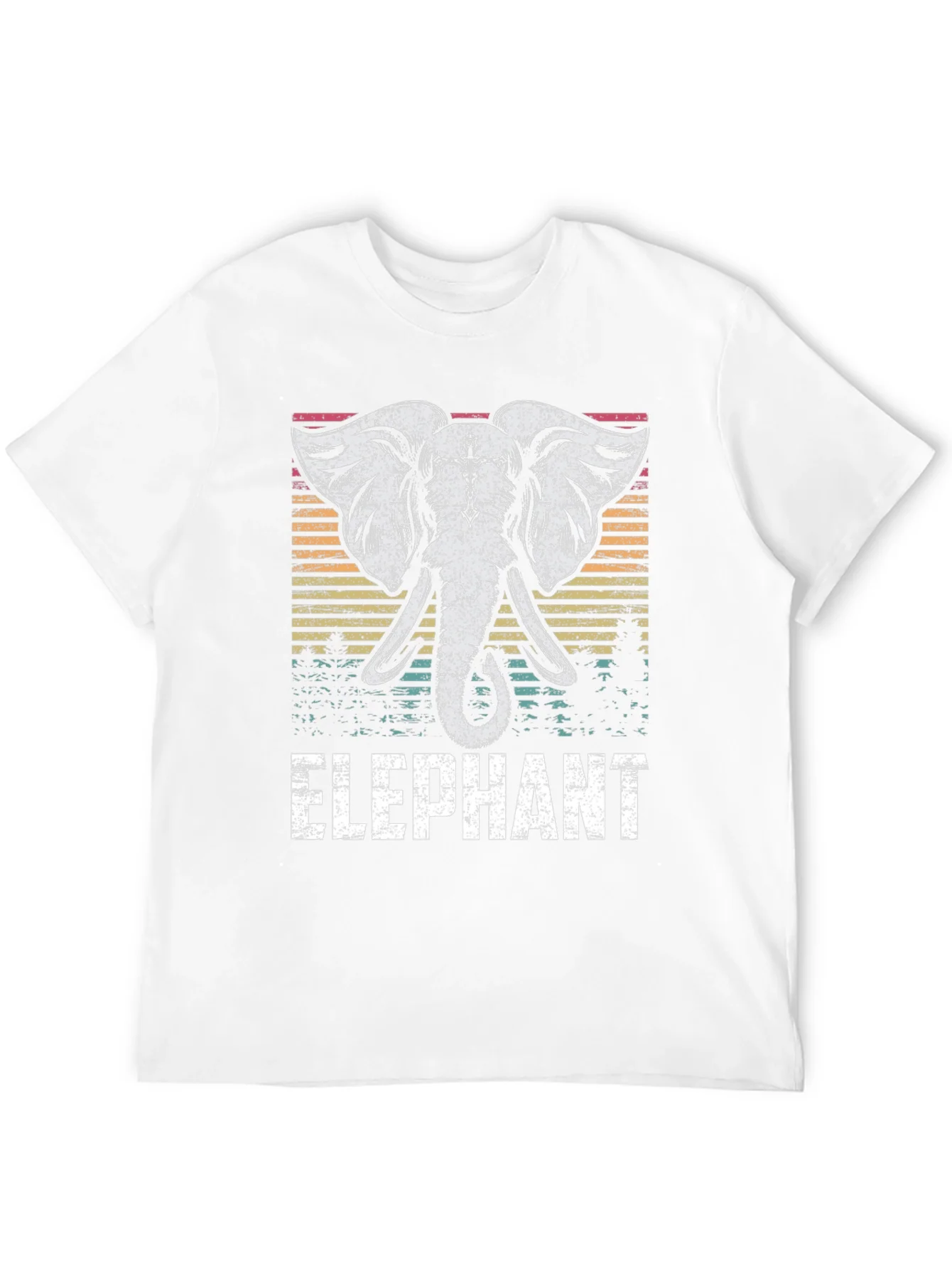 Elephant Graphic Tee - Retro Style Black T-Shirt