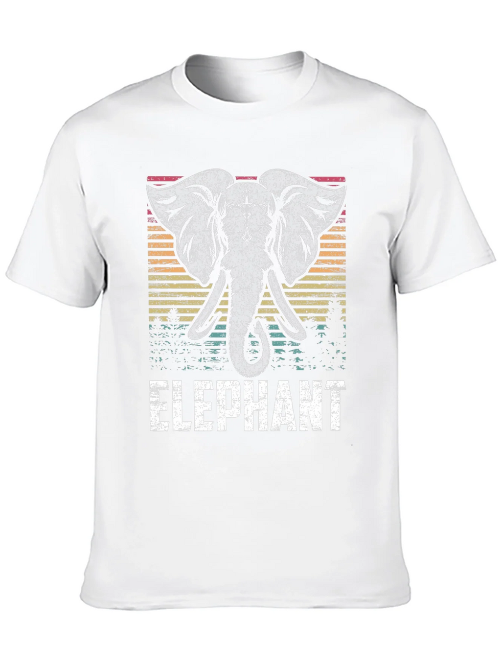 Elephant Graphic Tee - Retro Style Black T-Shirt