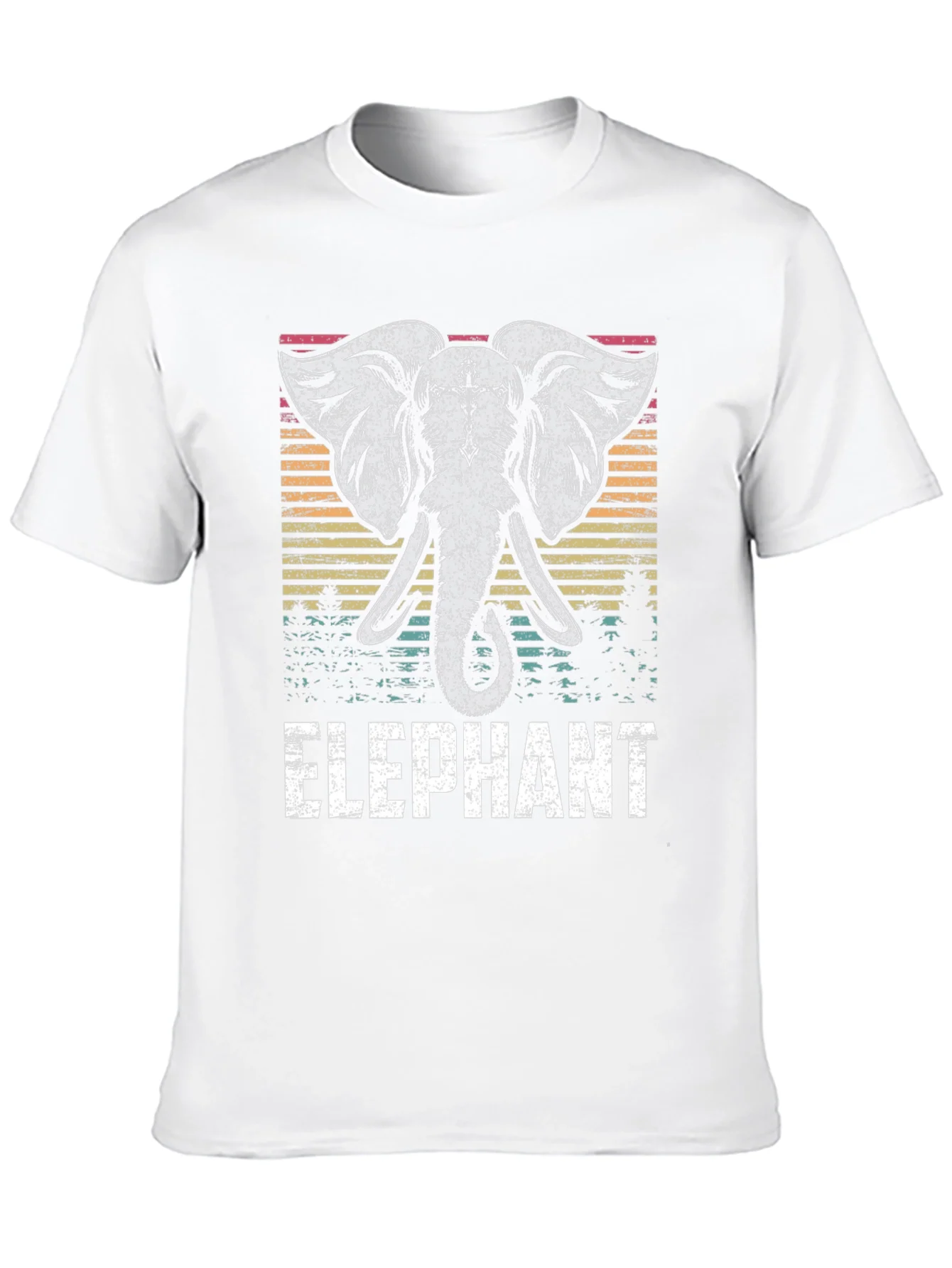 Elephant Graphic Tee - Retro Style Black T-Shirt