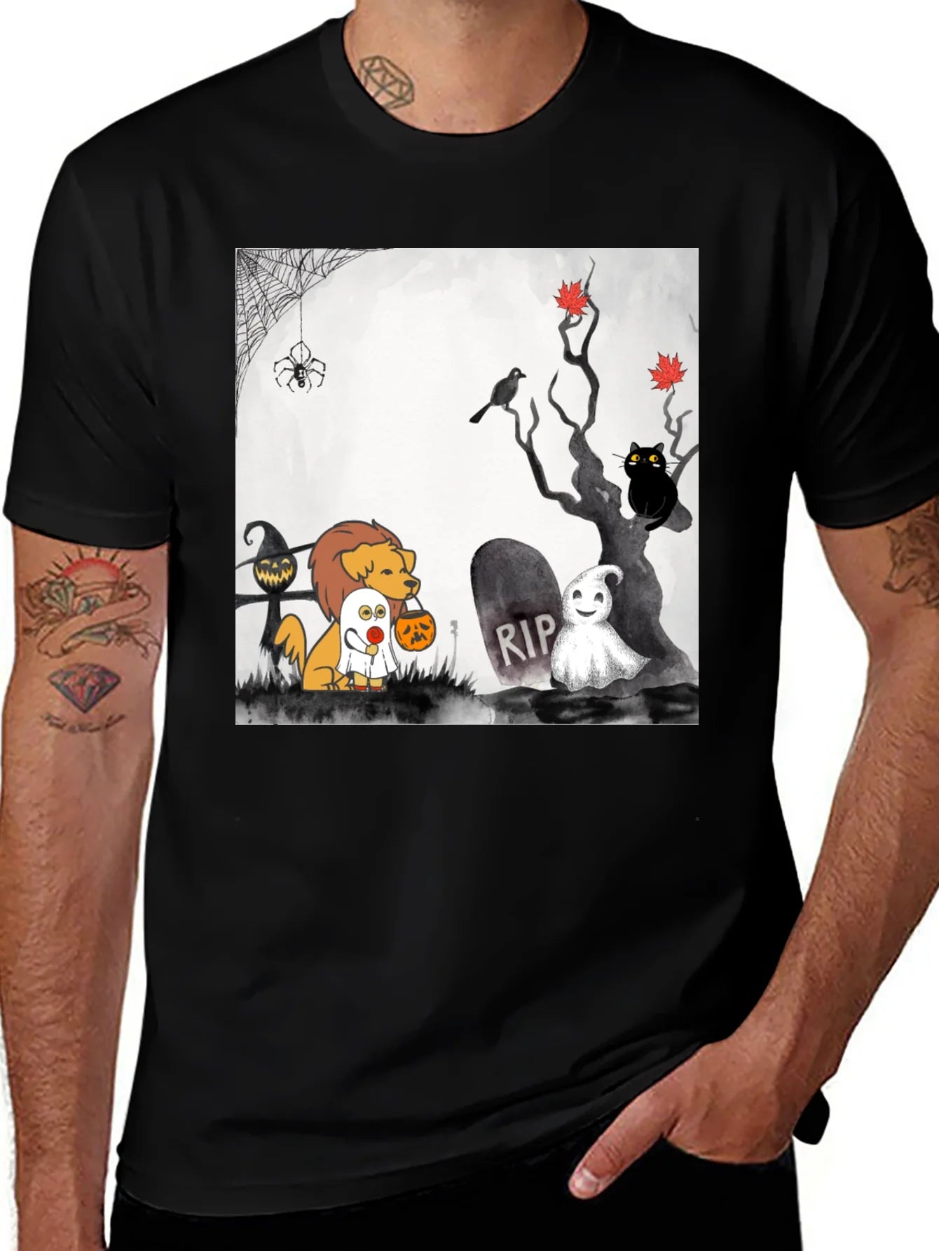 Halloween Dog Cartoon T-Shirt