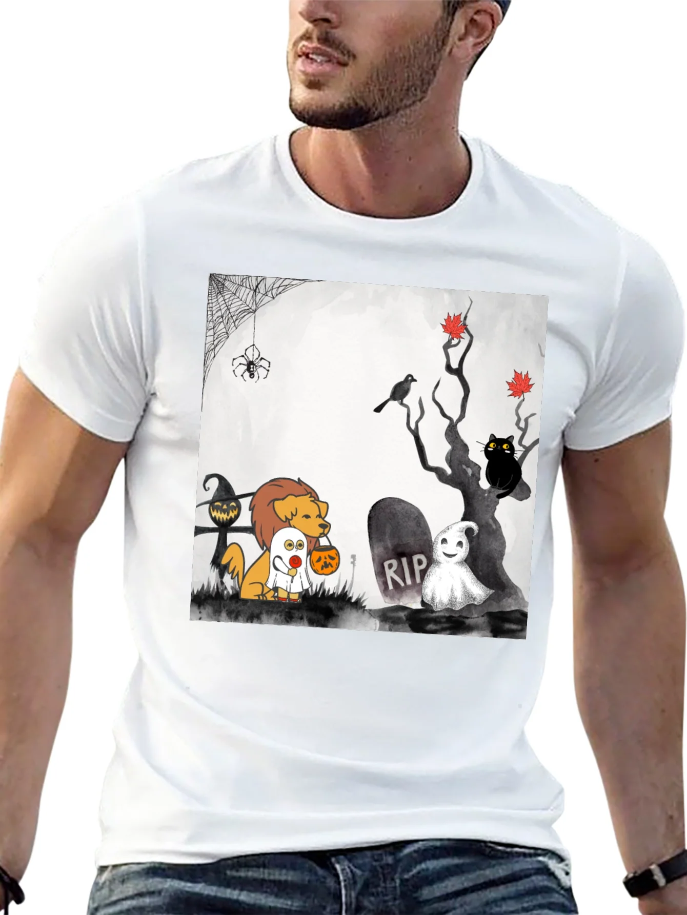 Halloween Dog Cartoon T-Shirt