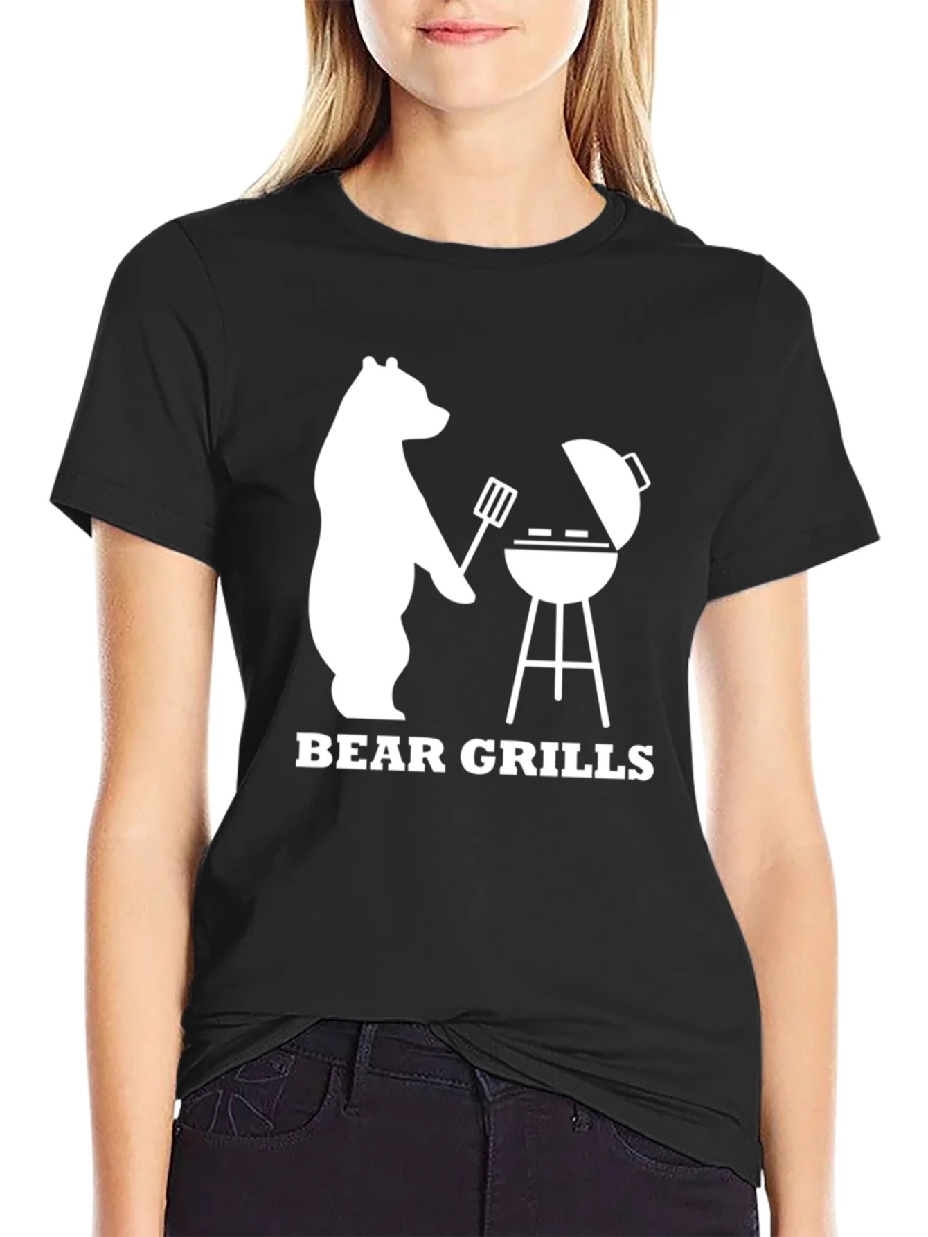 Bear Grills BBQ T-Shirt - Novelty Graphic Tee
