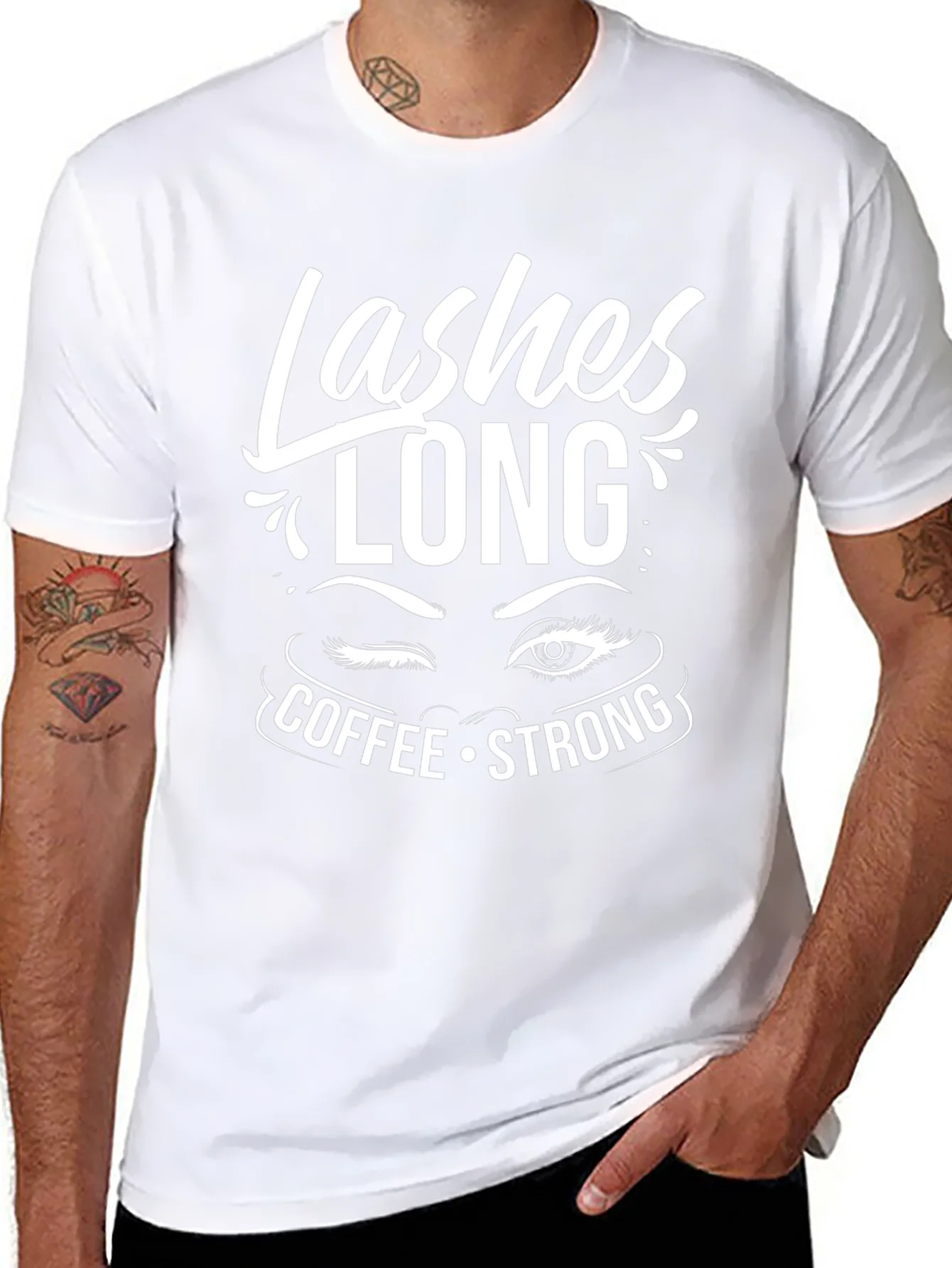 Lashes Long Coffee Strong Graphic Tee