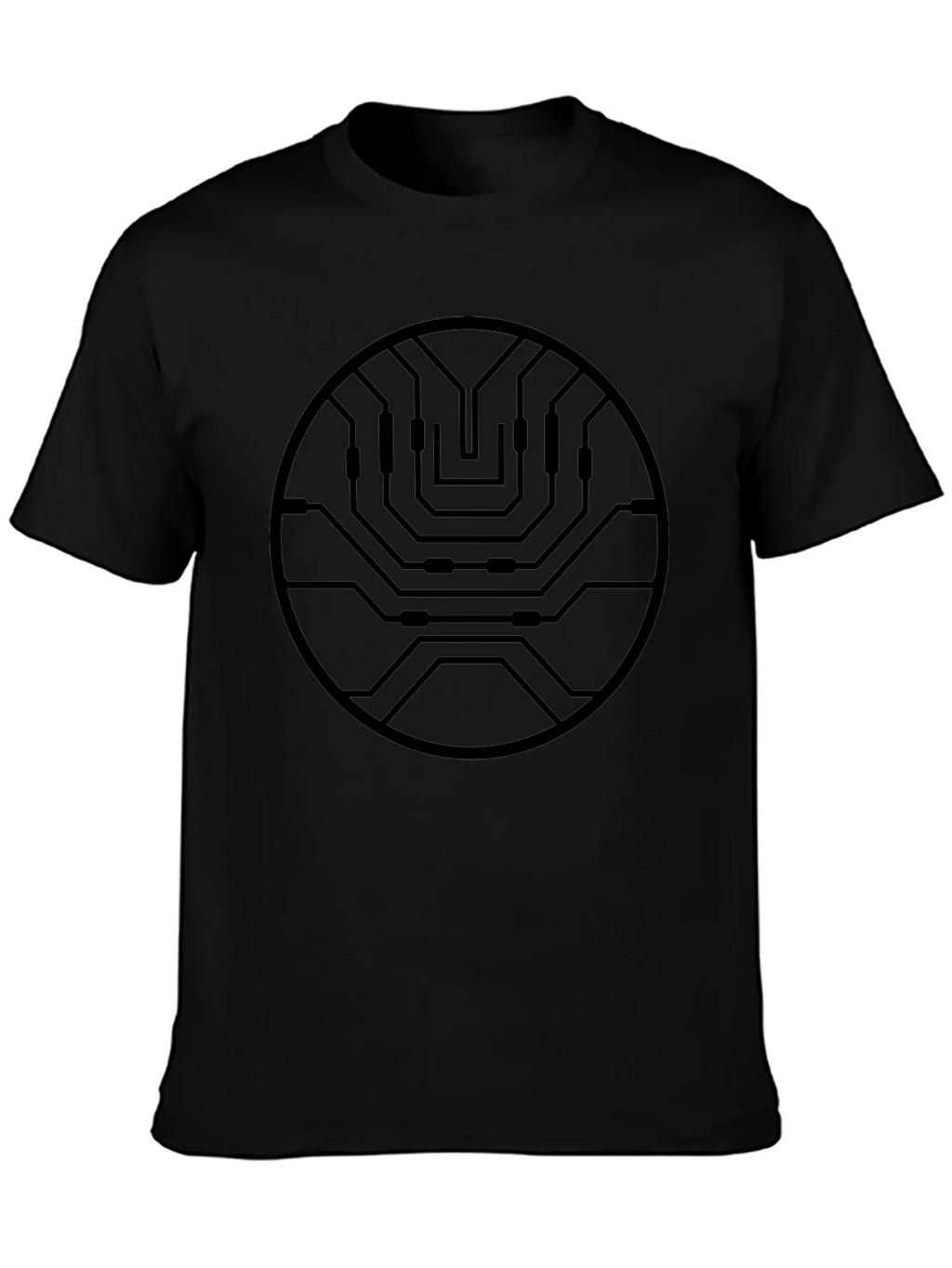 Tech Circuit Black Graphic Tee