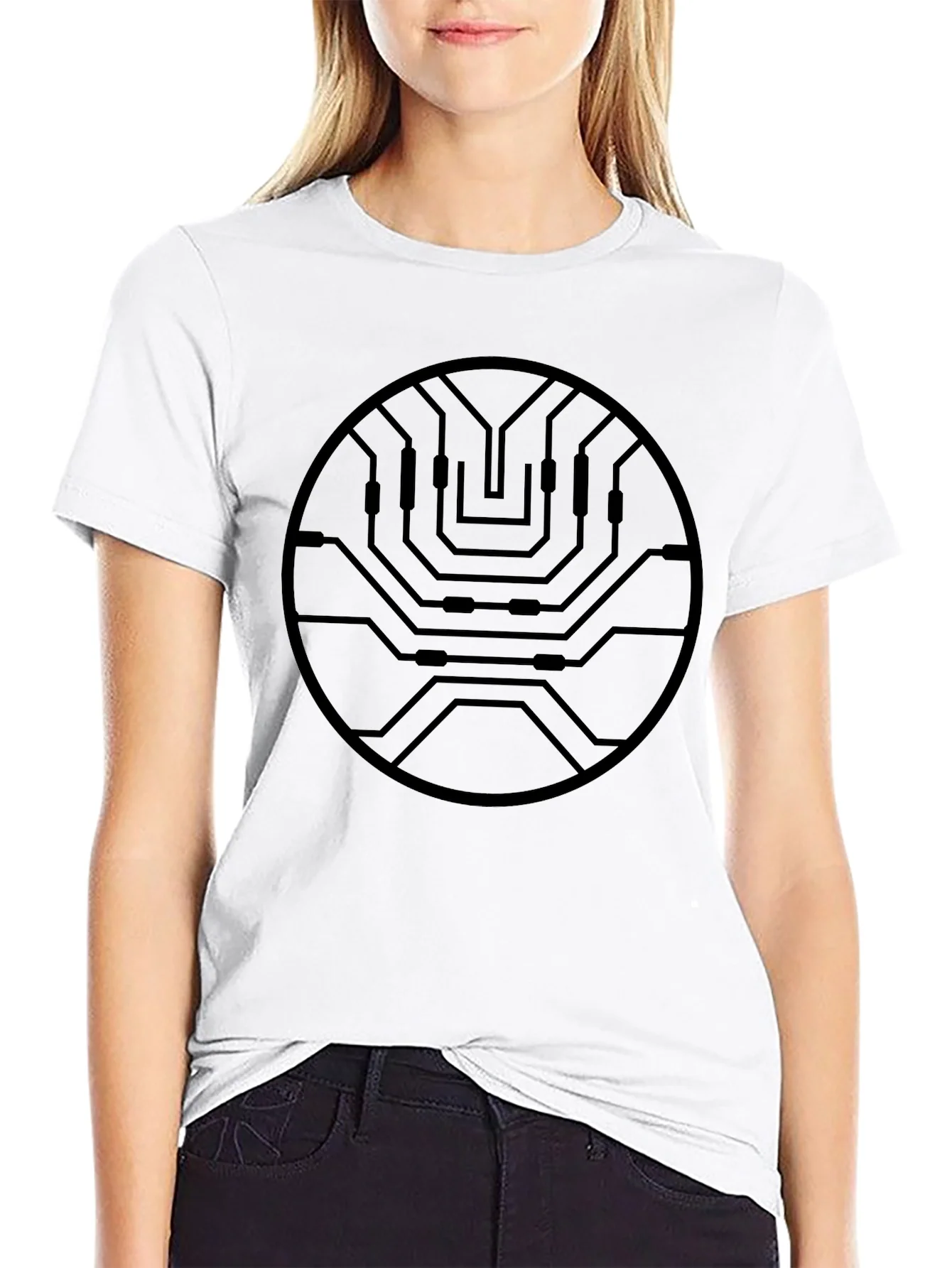Tech Circuit Black Graphic Tee