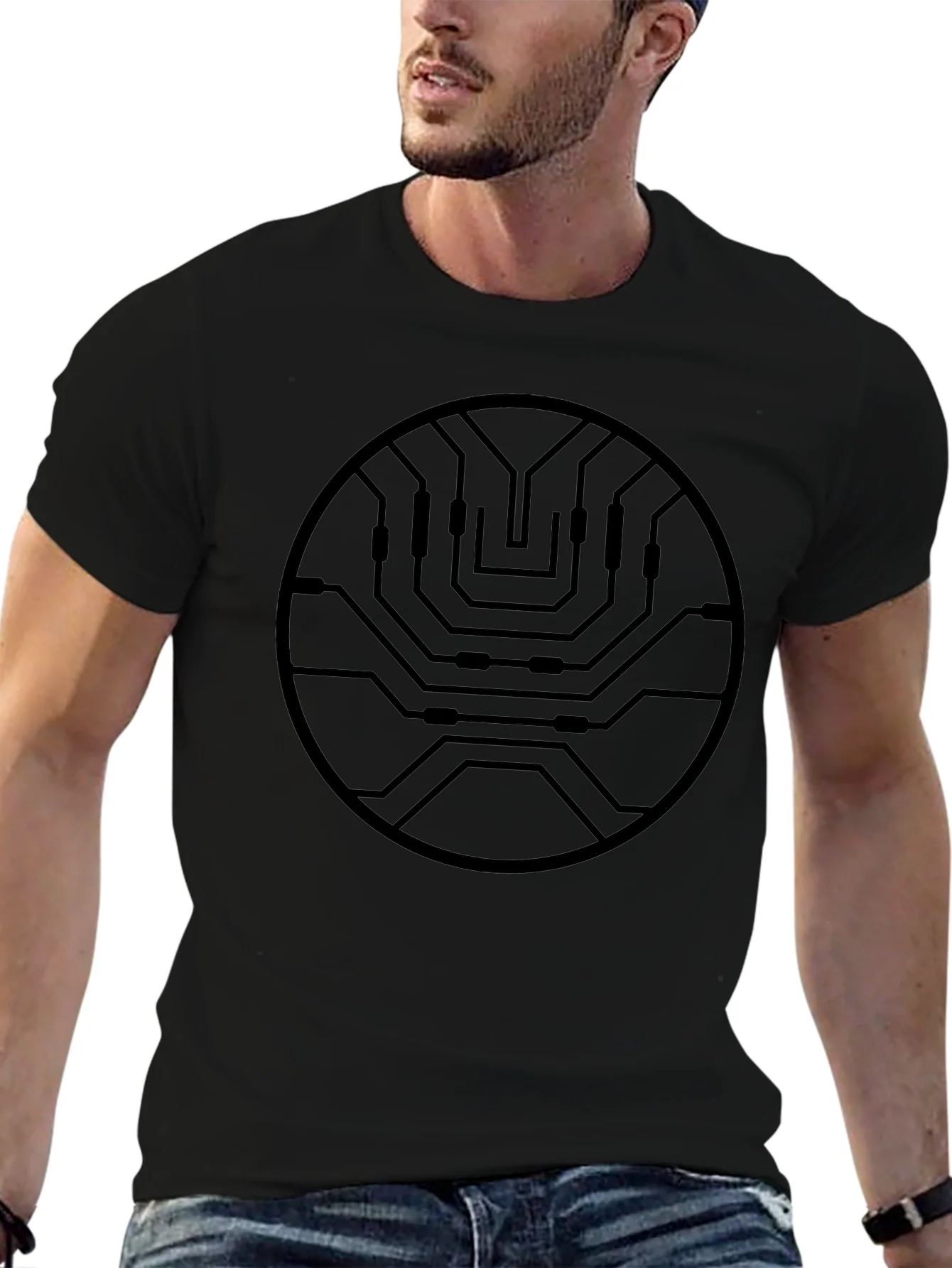 Tech Circuit Black Graphic Tee