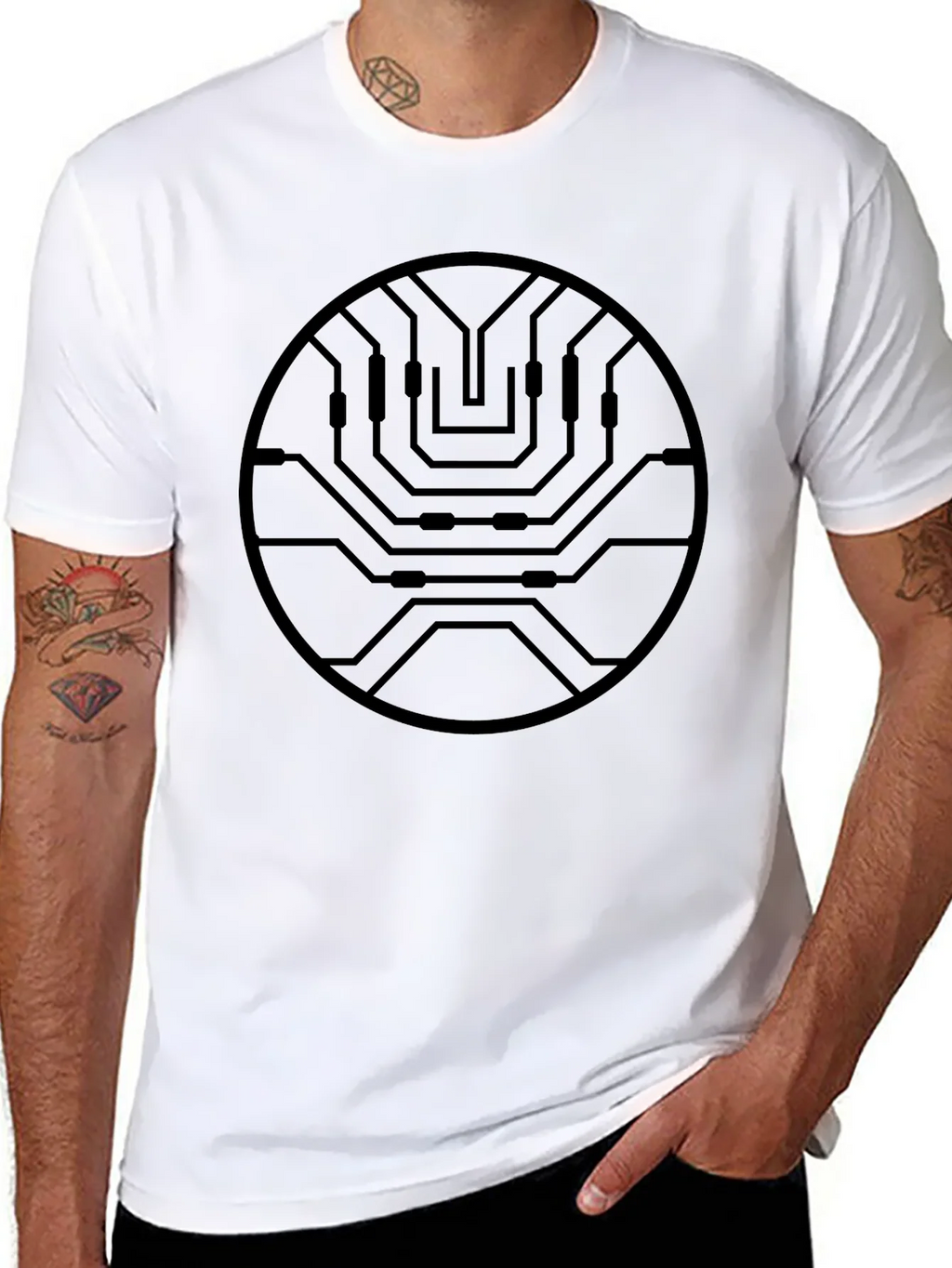 Tech Circuit Black Graphic Tee