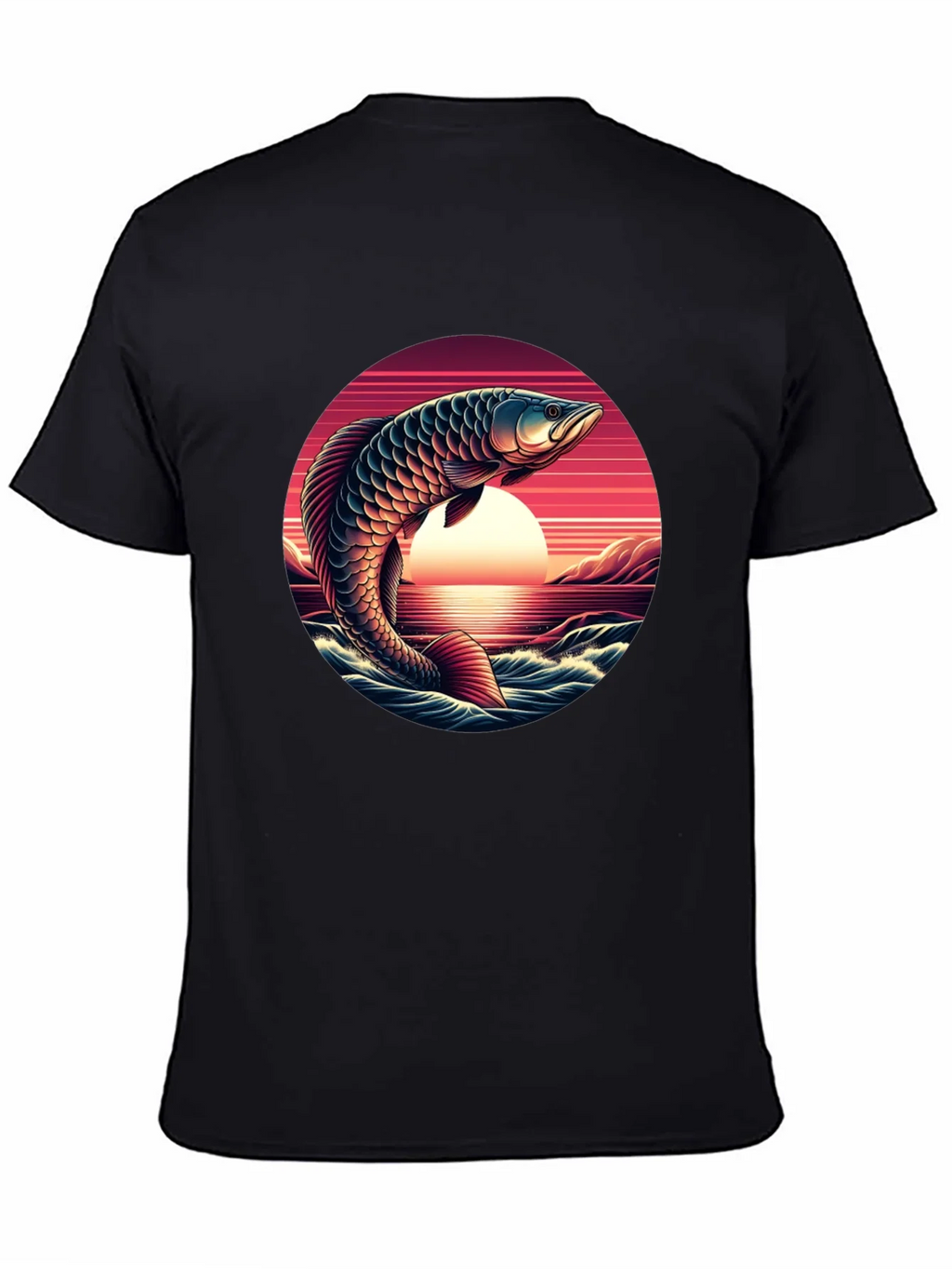Arowana Fish Sunset Graphic T-Shirt