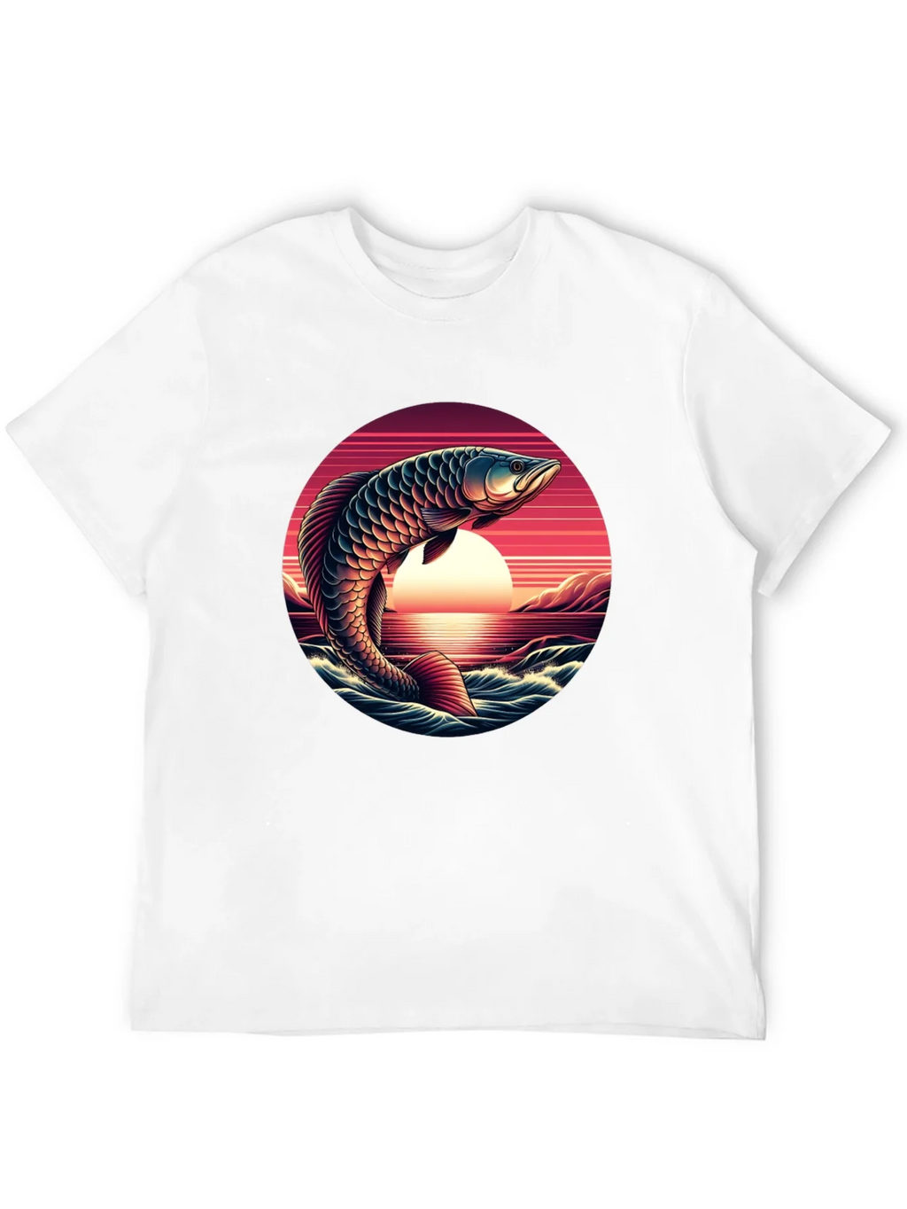 Arowana Fish Sunset Graphic T-Shirt