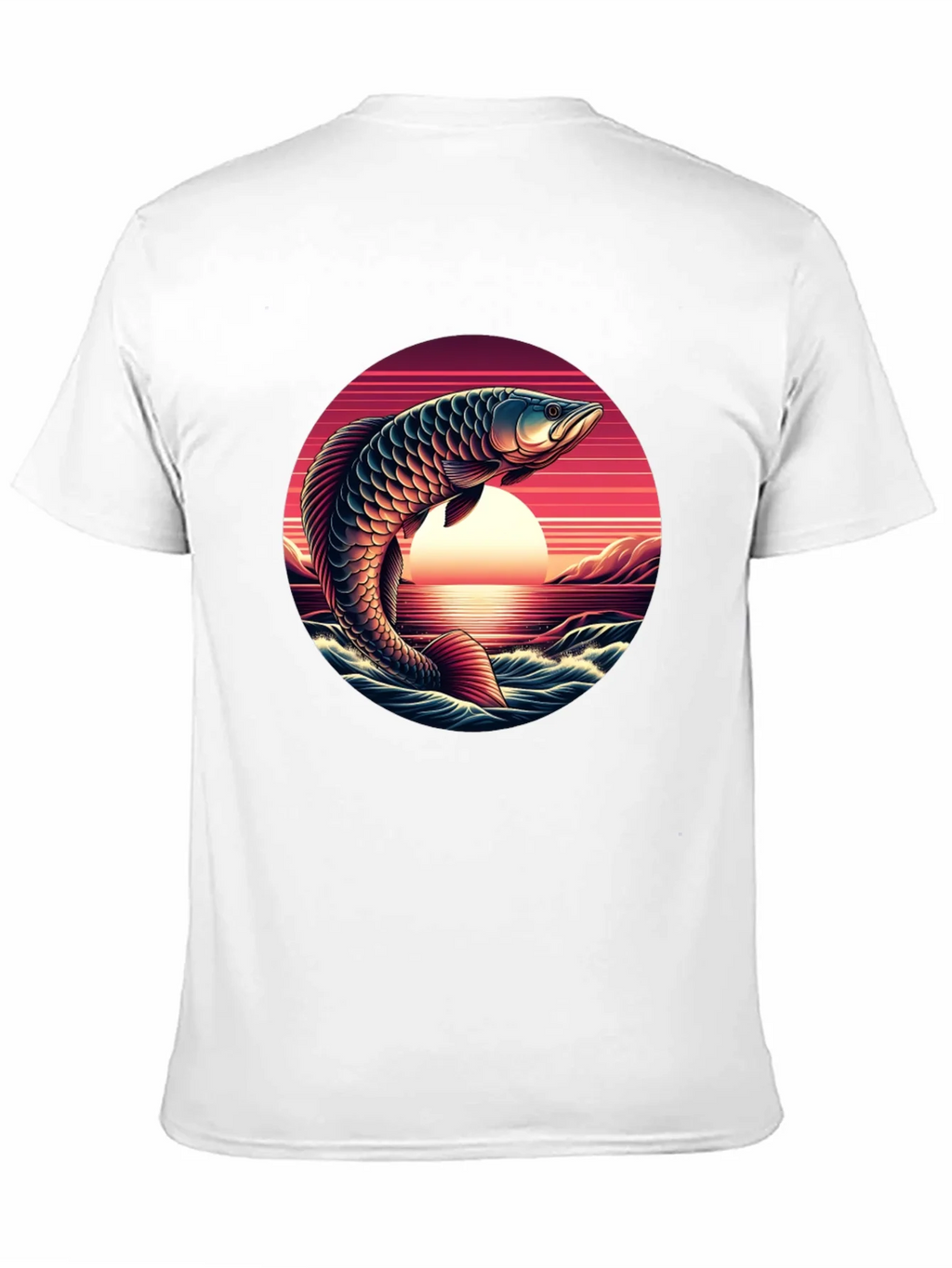 Arowana Fish Sunset Graphic T-Shirt