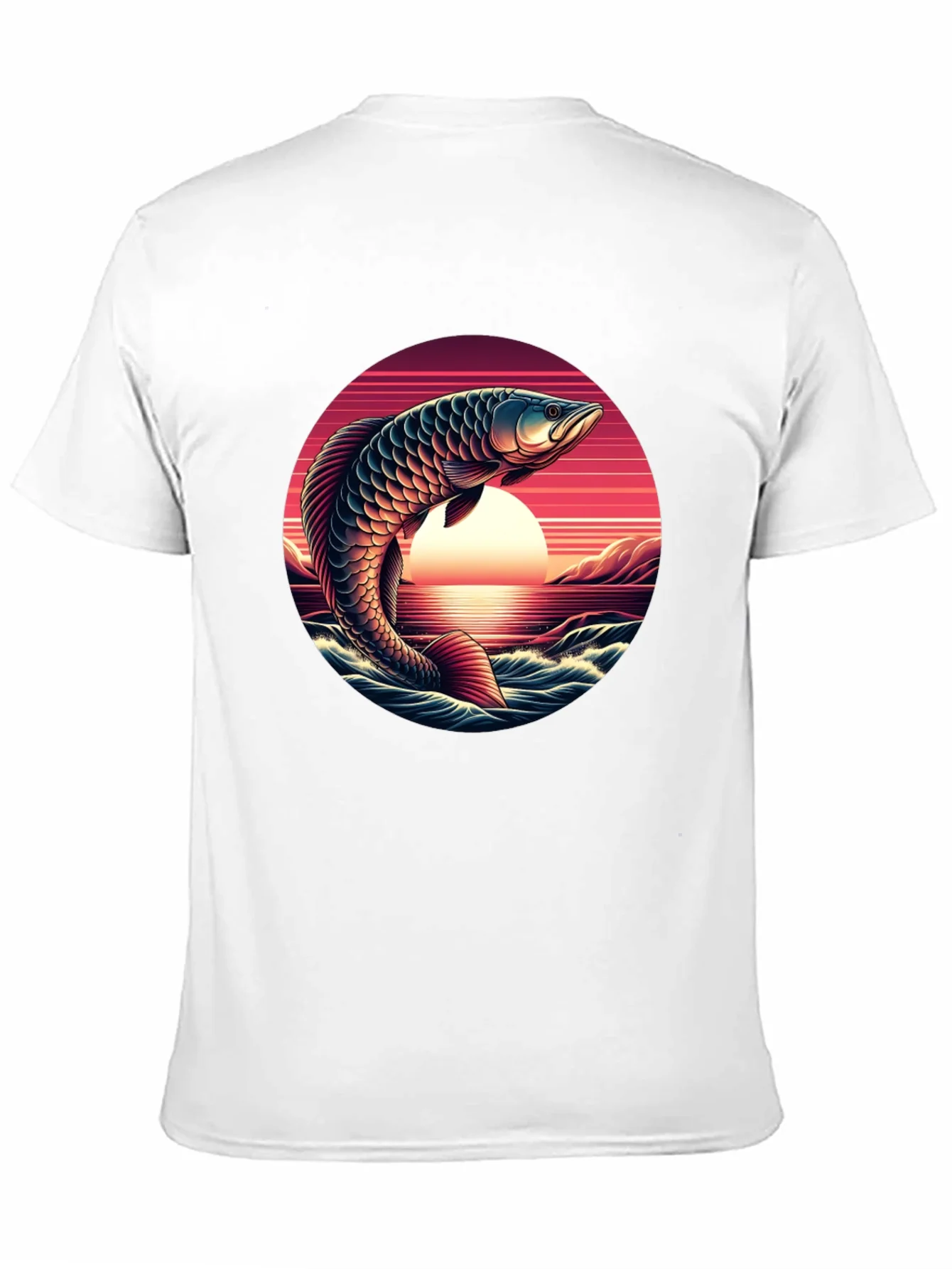 Arowana Fish Sunset Graphic T-Shirt
